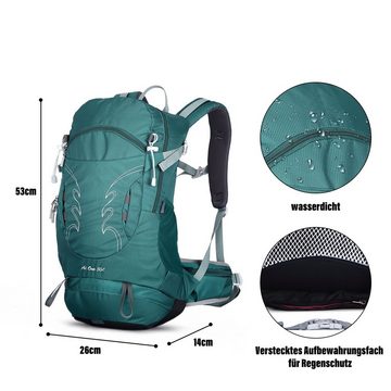 TAN.TOMI Kletterrucksack 30L Großer Wanderrucksack mit Rückenbelüftung, wasserabweisend (Ausgestattet mit 1-Rucksack und 1-Regenabdeckung), mit Regenschutz für Outdoor Reisen Camping Trekking