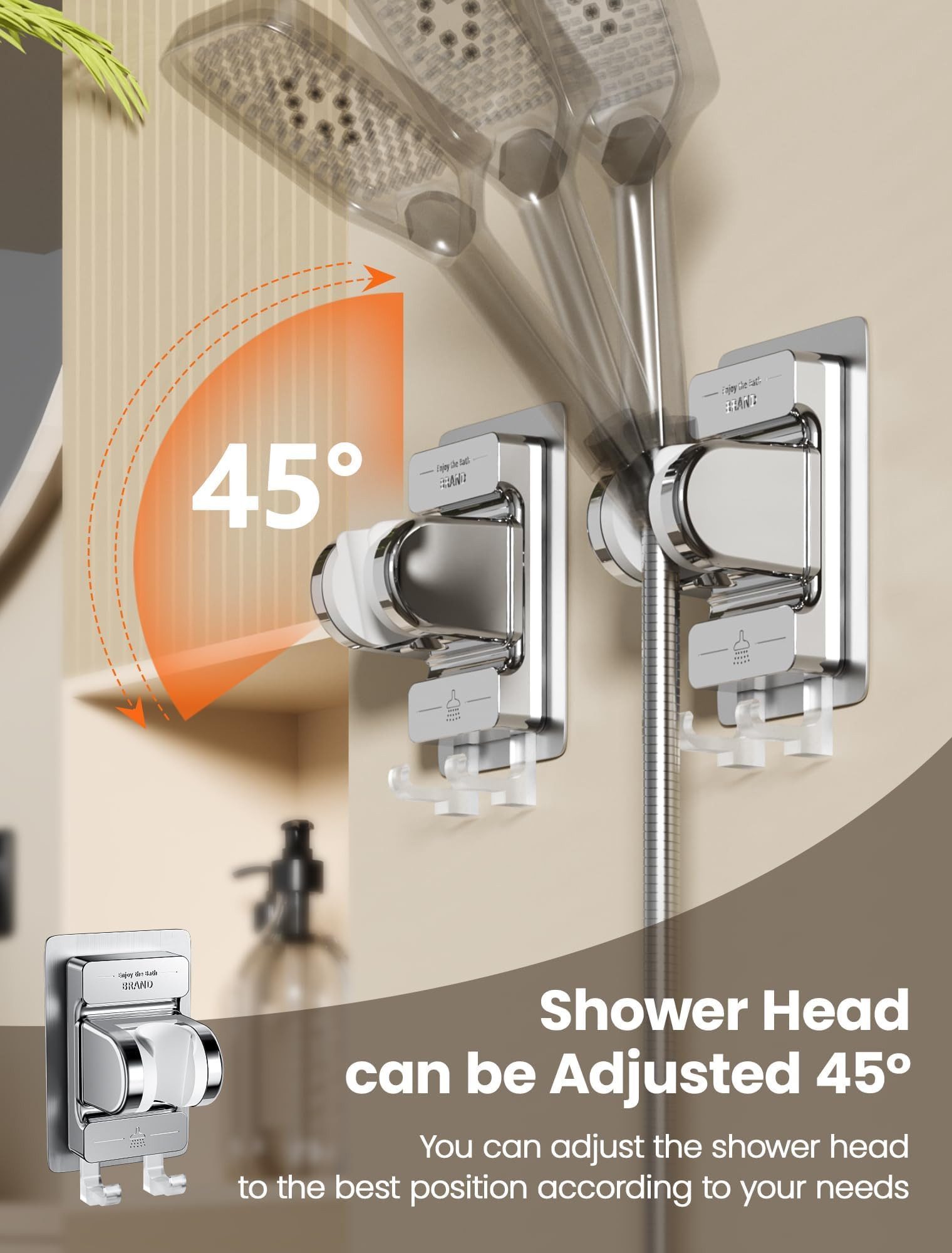 Bundviel Handbrause 2 er-Pack Duschhalterung Ohne Bohren Handbrause Halteru günstig online kaufen