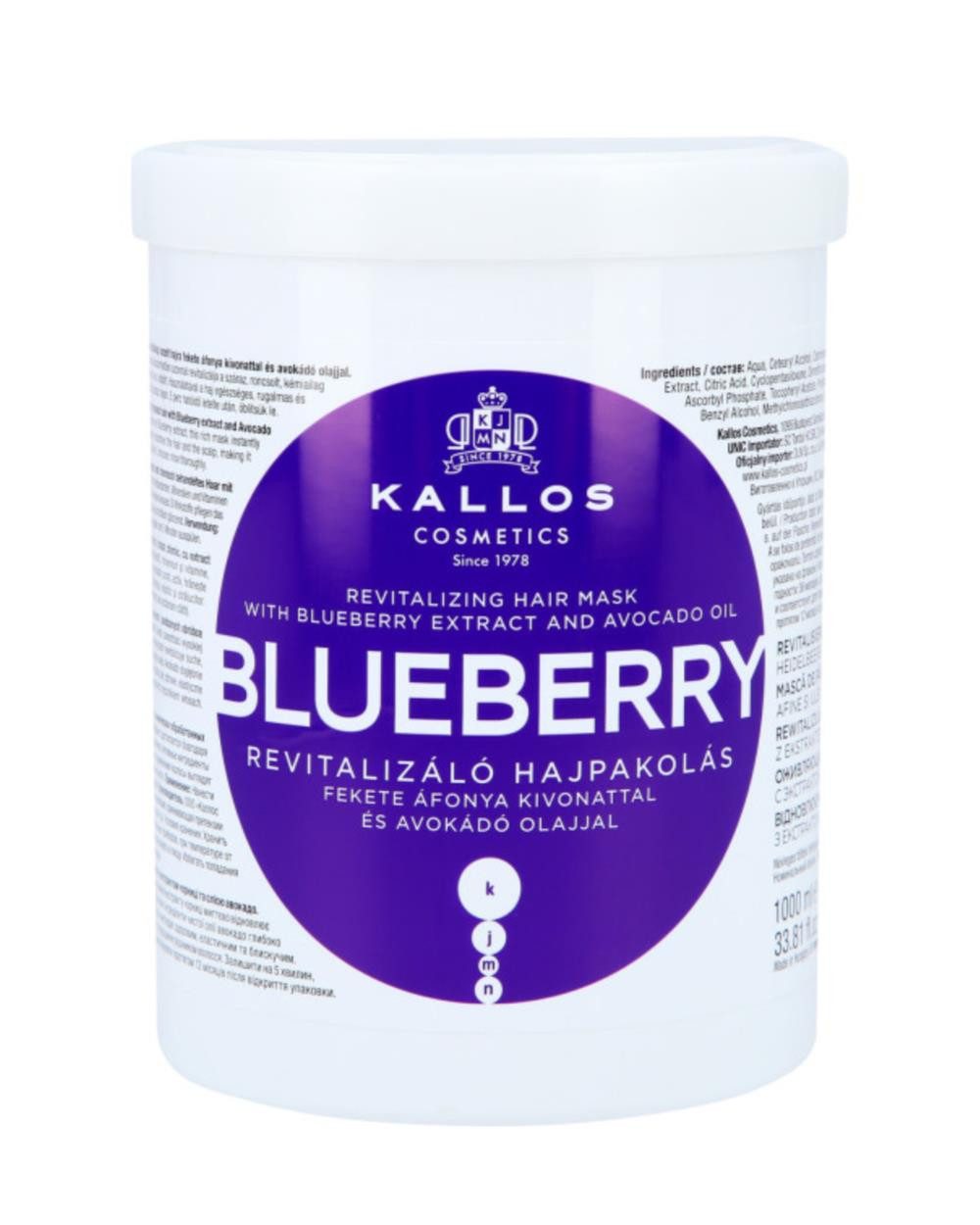 Haarmaske Kallos Cosmetics Haarmaske - Blueberry 1000 ml
