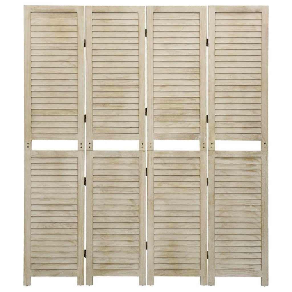 furnicato Raumteiler aus Massivholz 140 x 1,5 x 165 cm Naturfarben, 1-tlg., Klappbarer Sichtschutz mit Lüftungsschlitzen für das Schlafzimmer