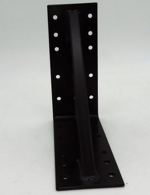 dynamic24 Holzkonstruktionsbeschlag, Großer Stahl Winkel 25x25x10 5mm Holzverbinder verstärkt schwarz