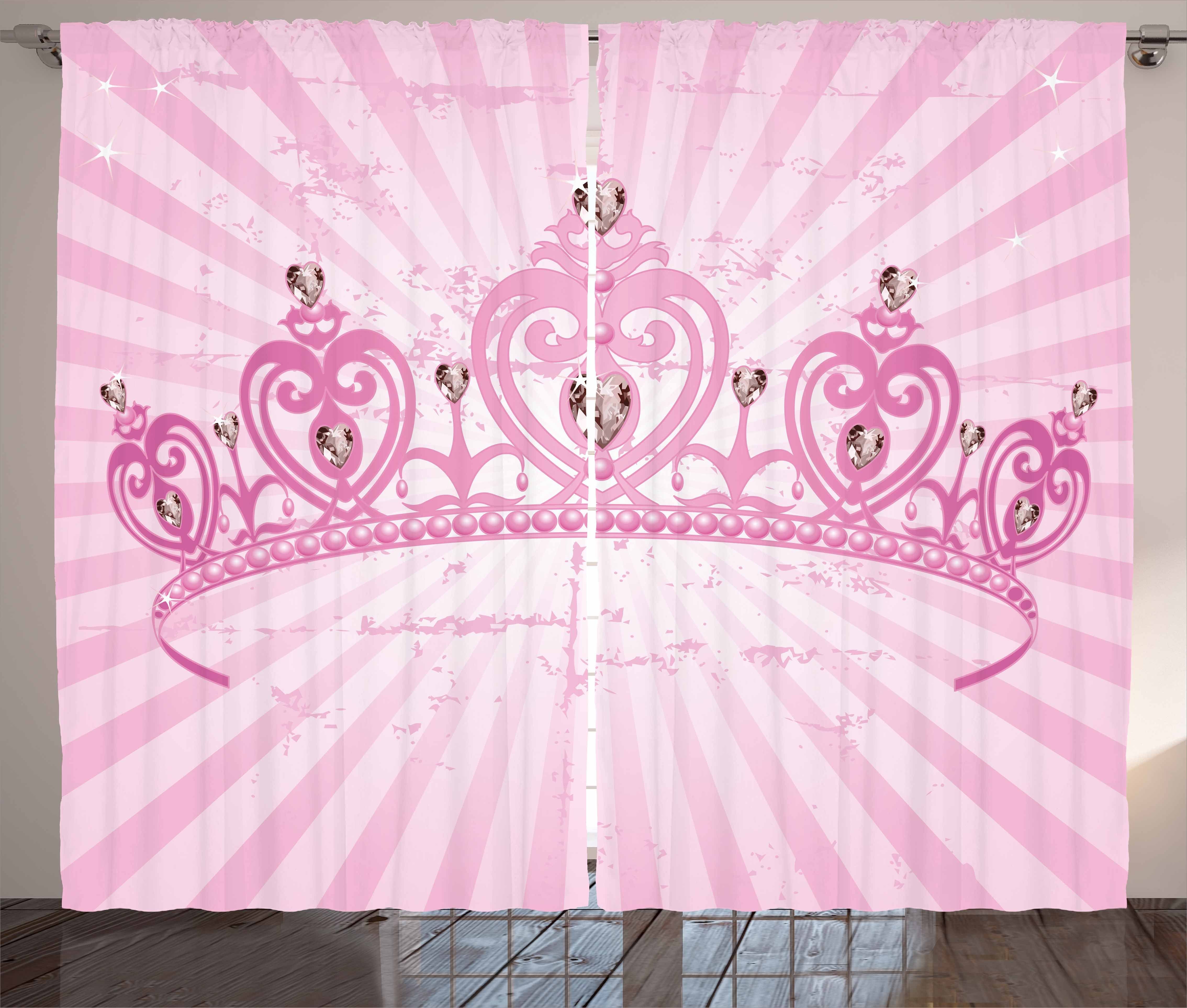 Mädchen Kräuselband Vorhang mit Abakuhaus, Gardine Princess und Pink Haken, Schlaufen Schlafzimmer