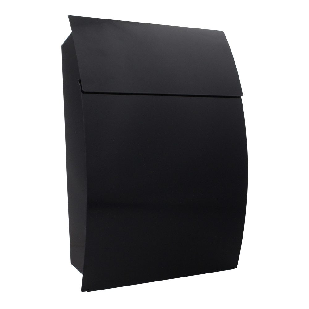 Profirst Wandbriefkasten Profirst Mail PM 130 Briefkasten (Schwarz, Stahl)