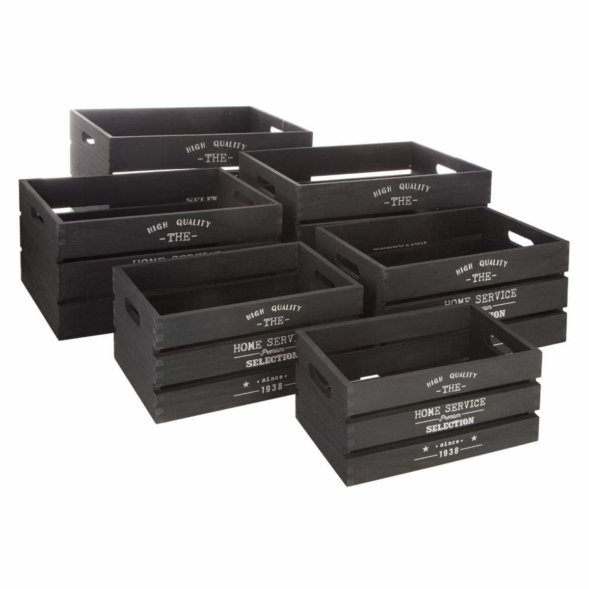 Atmosphera Créateur d'intérieur Blumenständer 6er Set Deko Aufbewahrungsboxen natur