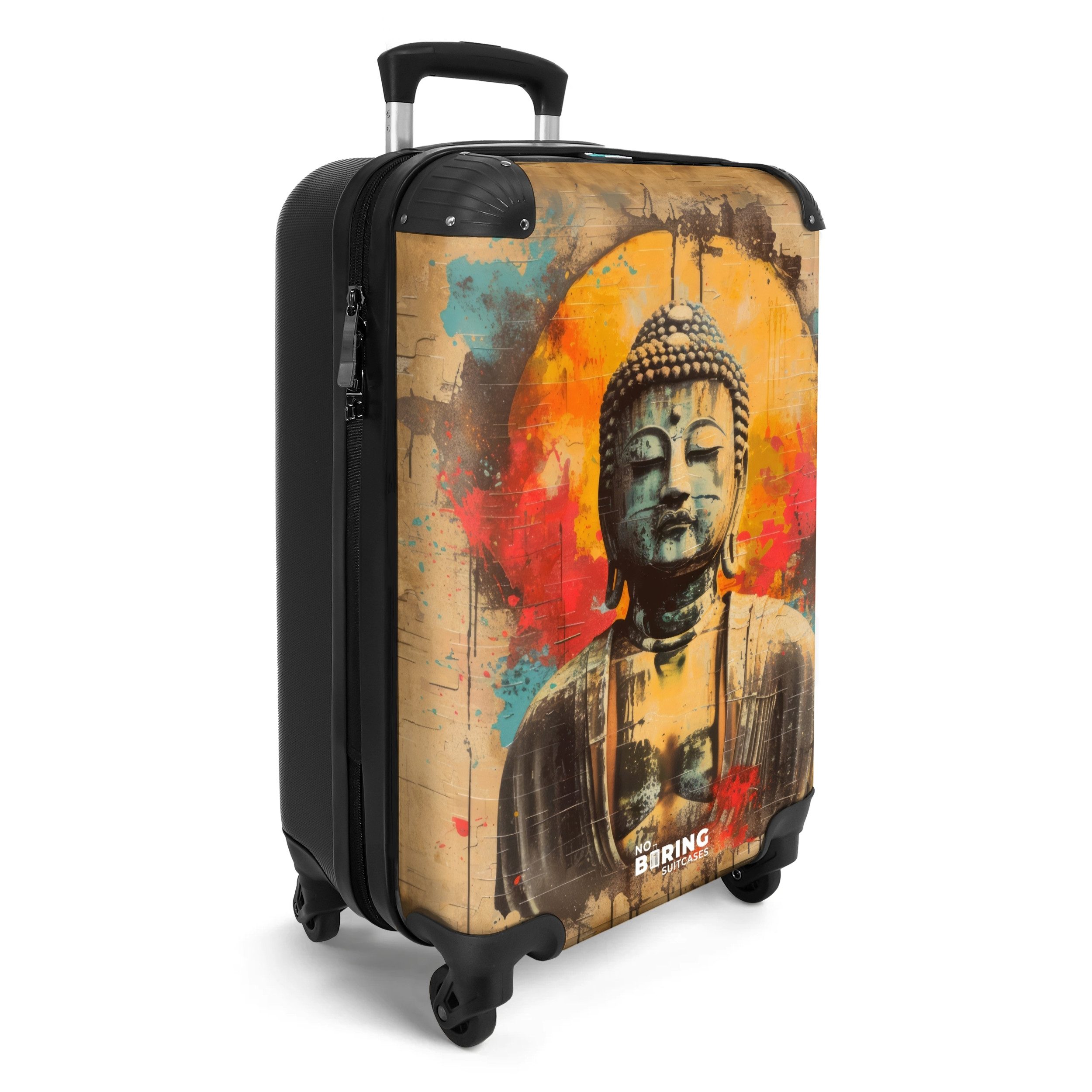 NoBoringSuitcases.com© Hartschalen-Trolley Buddha als Straßenkunstwerk 55x3 günstig online kaufen
