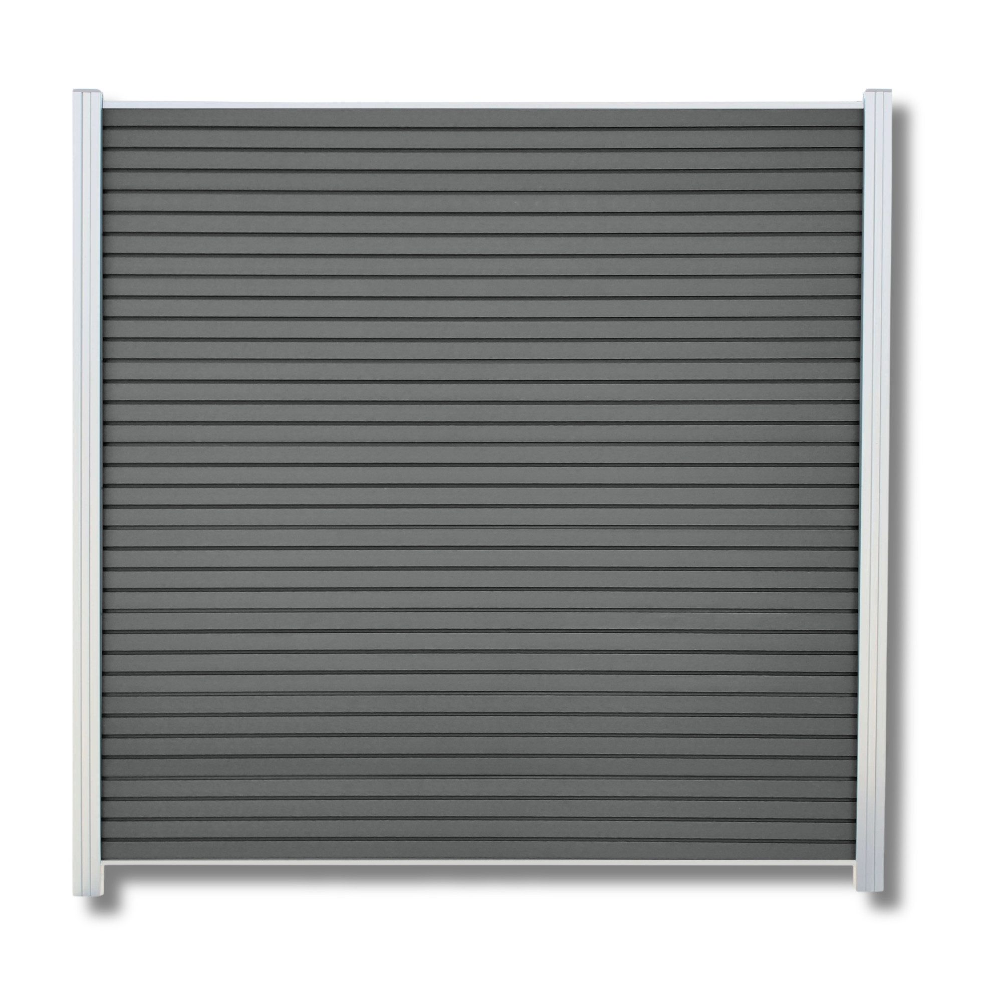 WPC Profi Zaun Sichtschutzzaun Sichtschutz Rhombus Anthrazit Komplettset 180x185 cm, (Musterstück 15 cm)