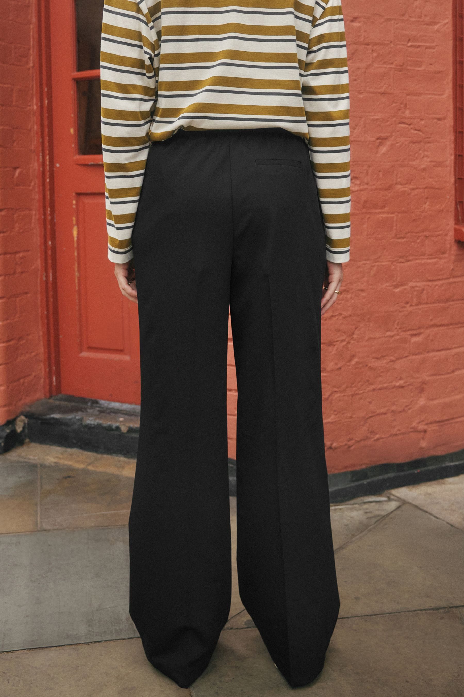 Next Anzughose Hose mit weitem Bein zum Binden (1-tlg)