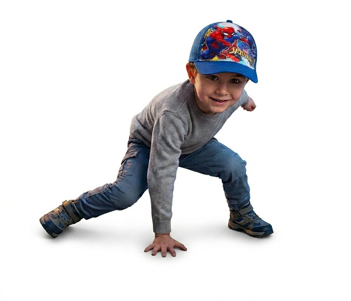 Baseball Cap SPIDERMAN Kinder Cap Baseball Schirmmütze BlauJungen + Mädchen 56