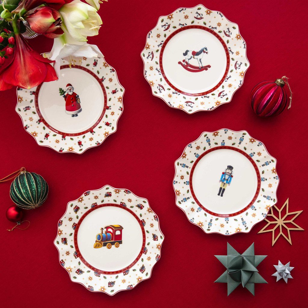 Villeroy & Boch Geschirr-Set Toy's Delight Teller Set, 4tlg. (4-tlg), 4 Personen, Porzellan, Premium Porcelain, 4 Stck, Handwäsche empfohlen