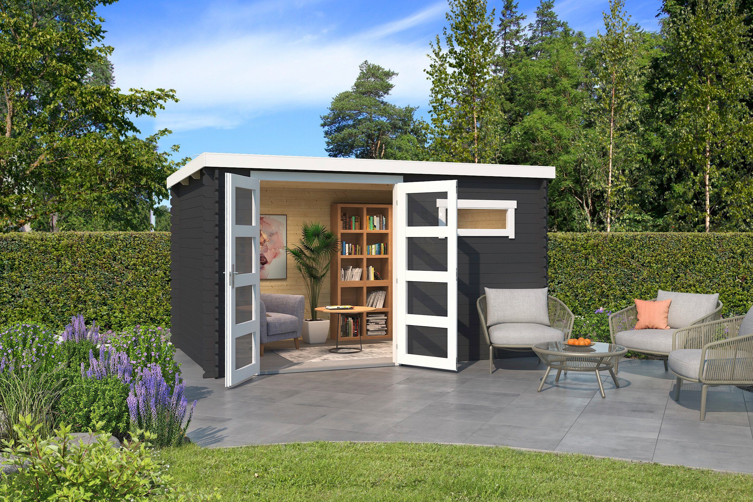 LASITA MAJA Gartenhaus Augusta, BxT: 400x230 cm, Blockbohlenhaus 28mm