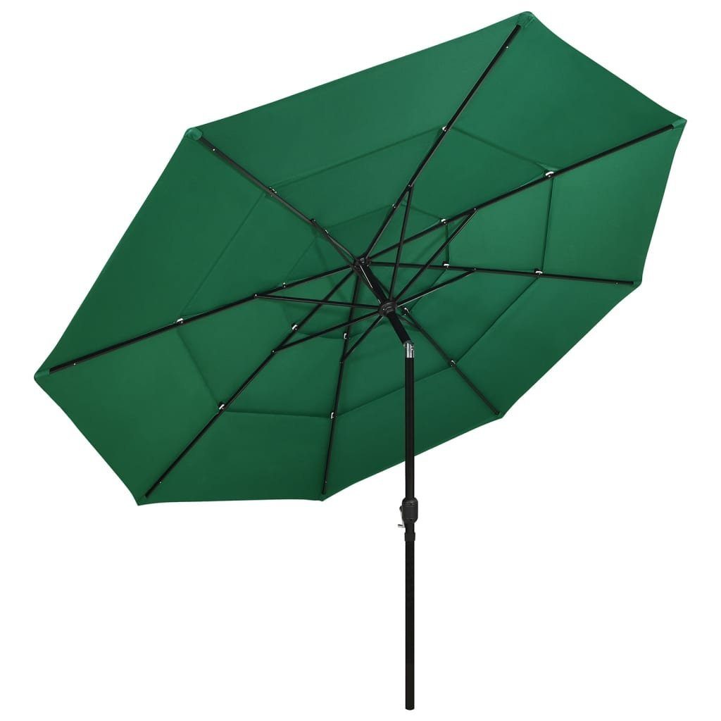 Thumbnail - furnicato Sonnenschirm mit Aluminium-Mast 3-lagig Grün 3,5 m
