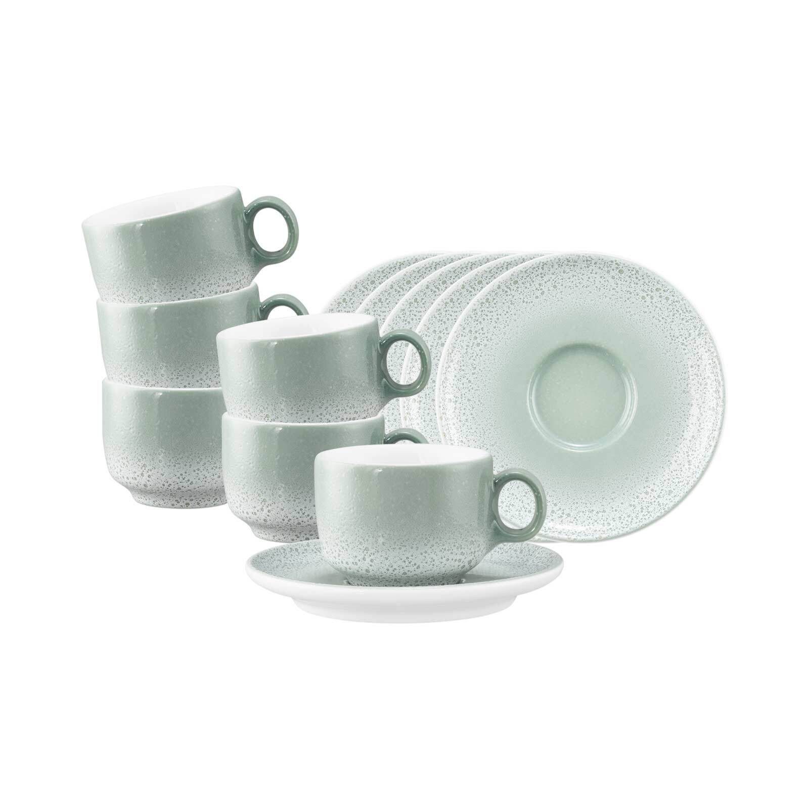 Seltmann Weiden Espressotasse Sento Home Espressotassen mit Untertassen 80 ml, 6-tlg., Porzellan