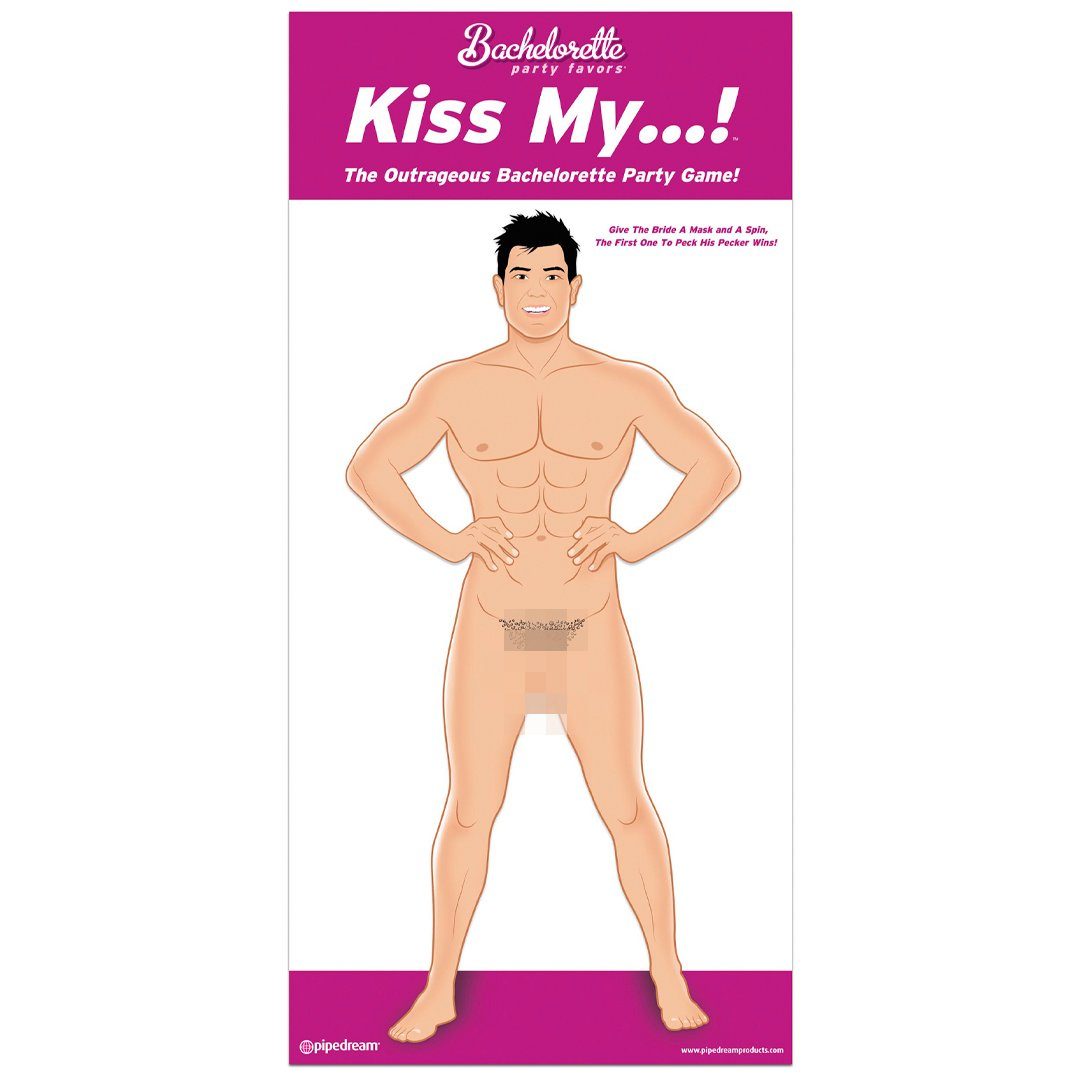 Pipedream Erotik-Spiel, Kiss my... Spiel Augenbinde Poster Junggesellenabsch. Lippenstift mit