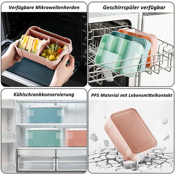 CALIYO Lunchbox Lunchbox Kinder, 1550ML Brotdose Kinder mit Fächern, Auslaufsicher Bento Box Jausenbox für Picknick Arbeit Reisen