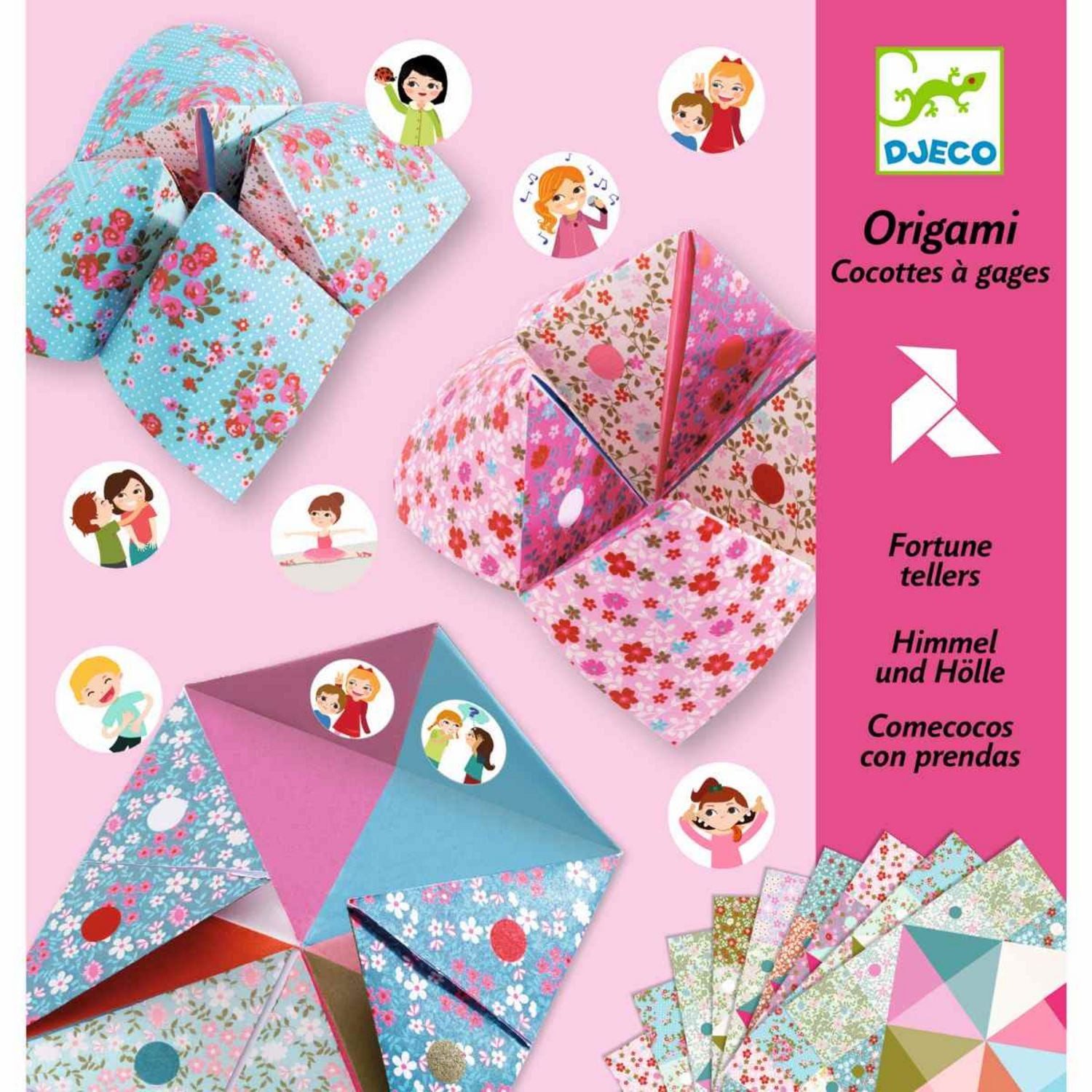 DJECO Spiel Origami Himmel und Hölle pink
