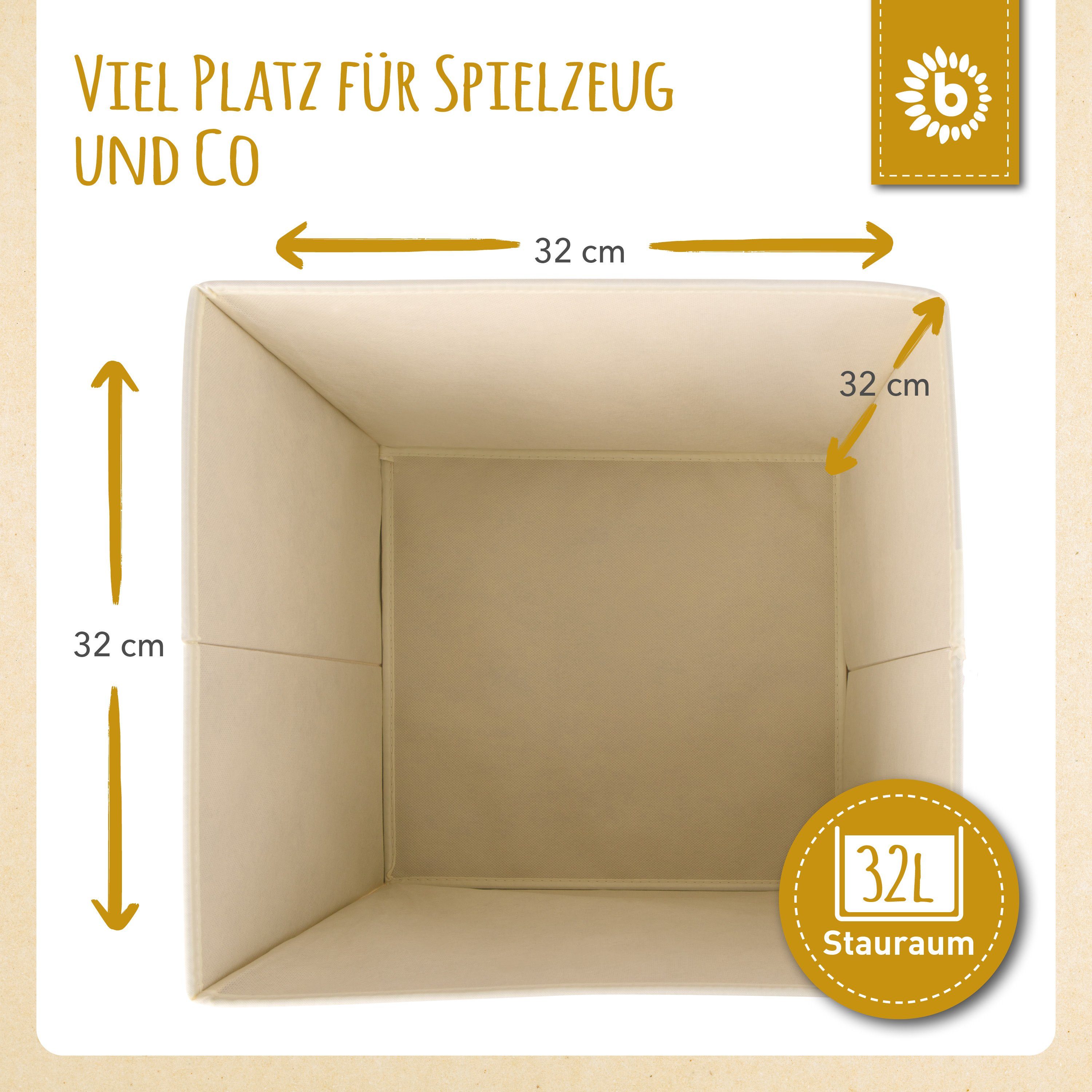 für Boxen Regal Aufbewahrungsbox Kallax Kallax faltbar Aufbewahrungsbox Aufbewahrung Kallax Box Löwen 33x33x33 Motiv Kiste Kinder BIECO Süße ca. für Spielzeug Spielzeug 36L Bieco Storage Spielzeugtruhe