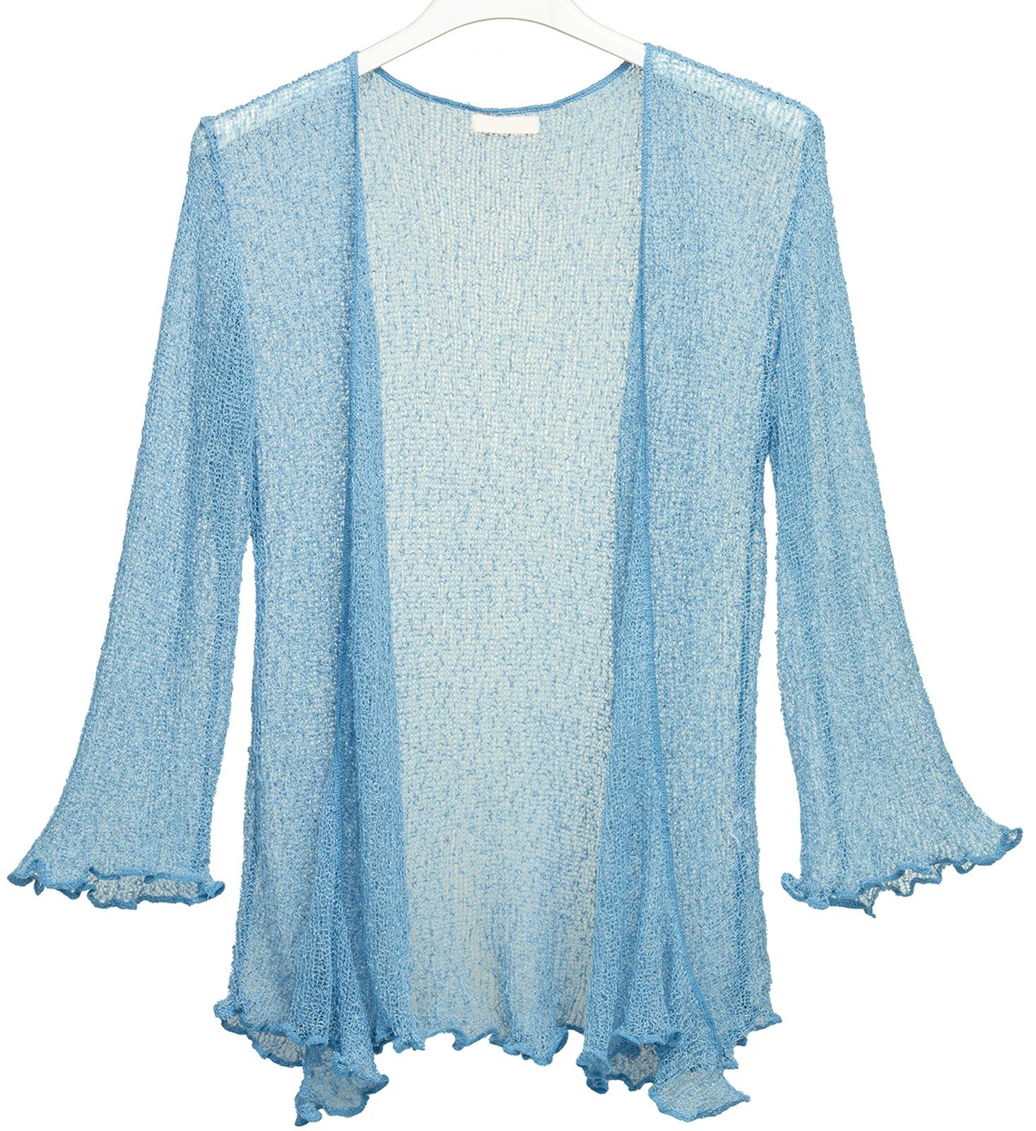 Caspar Strickjacke STJ022 angenehm leichter Damen Sommer Bolero mit 3/4 Arm