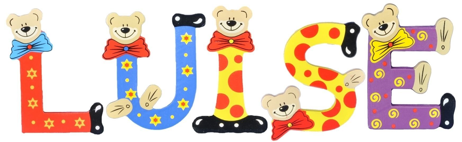 (Set, - St), Holz-Buchstaben Namen-Set, Kinder sortiert Deko-Buchstaben 5 Playshoes LUISE