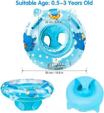 HYTIREBY Schwimmreifen Baby Schwimmring Verstellbare Aufblasbare aufblasbare Schwimmen Float, Schwimmtrainer für Kinder 6 Monate bis 36 Monate (Blau)