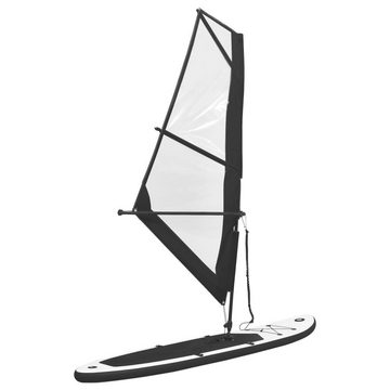 vidaXL Schlauchboot Aufblasbares Stand-Up-Paddleboard Set mit Segel Schwarz Weiß