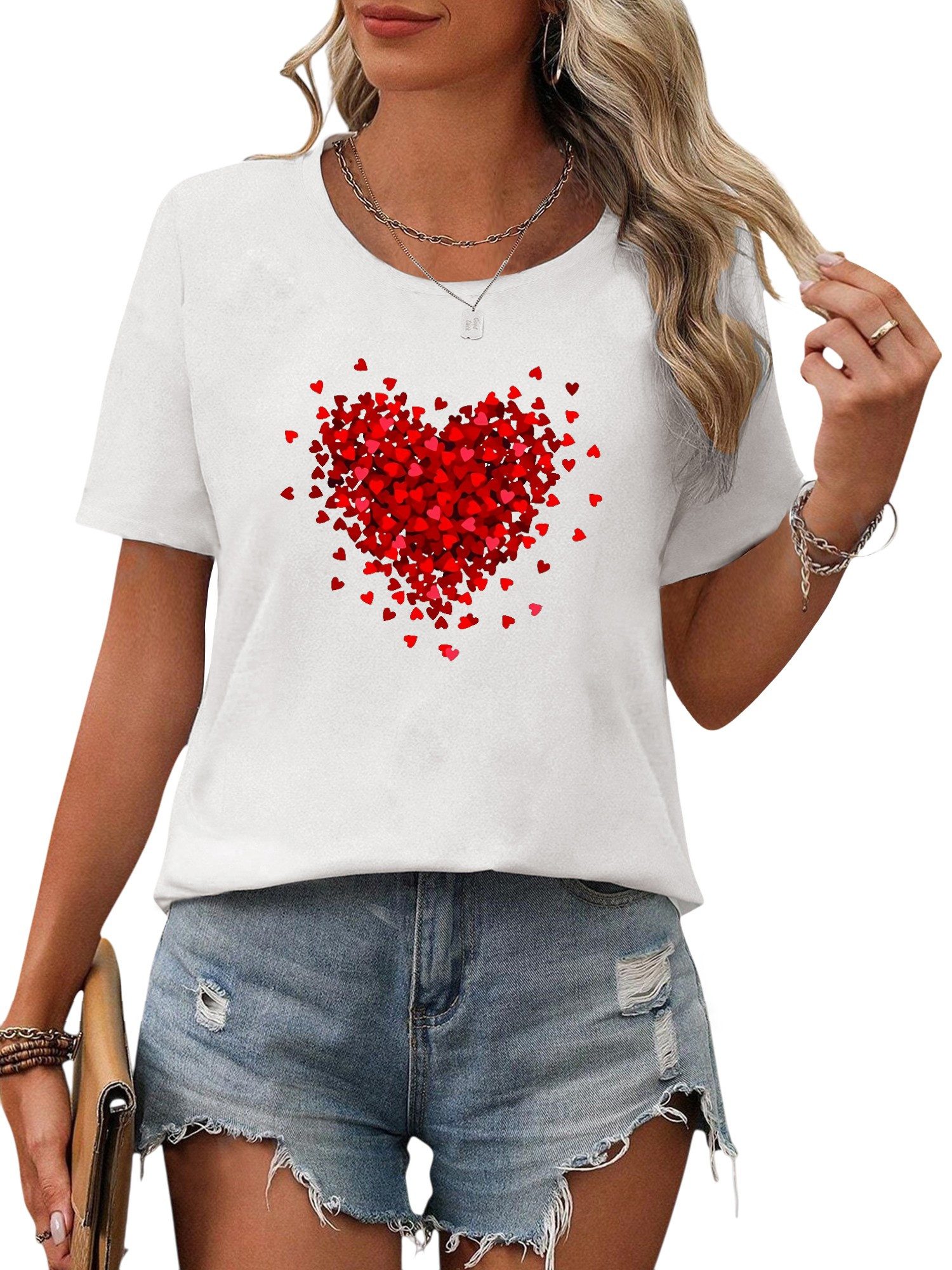 PYL Print-Shirt Damen Sommer Kurzarmbluse Locker günstig online kaufen