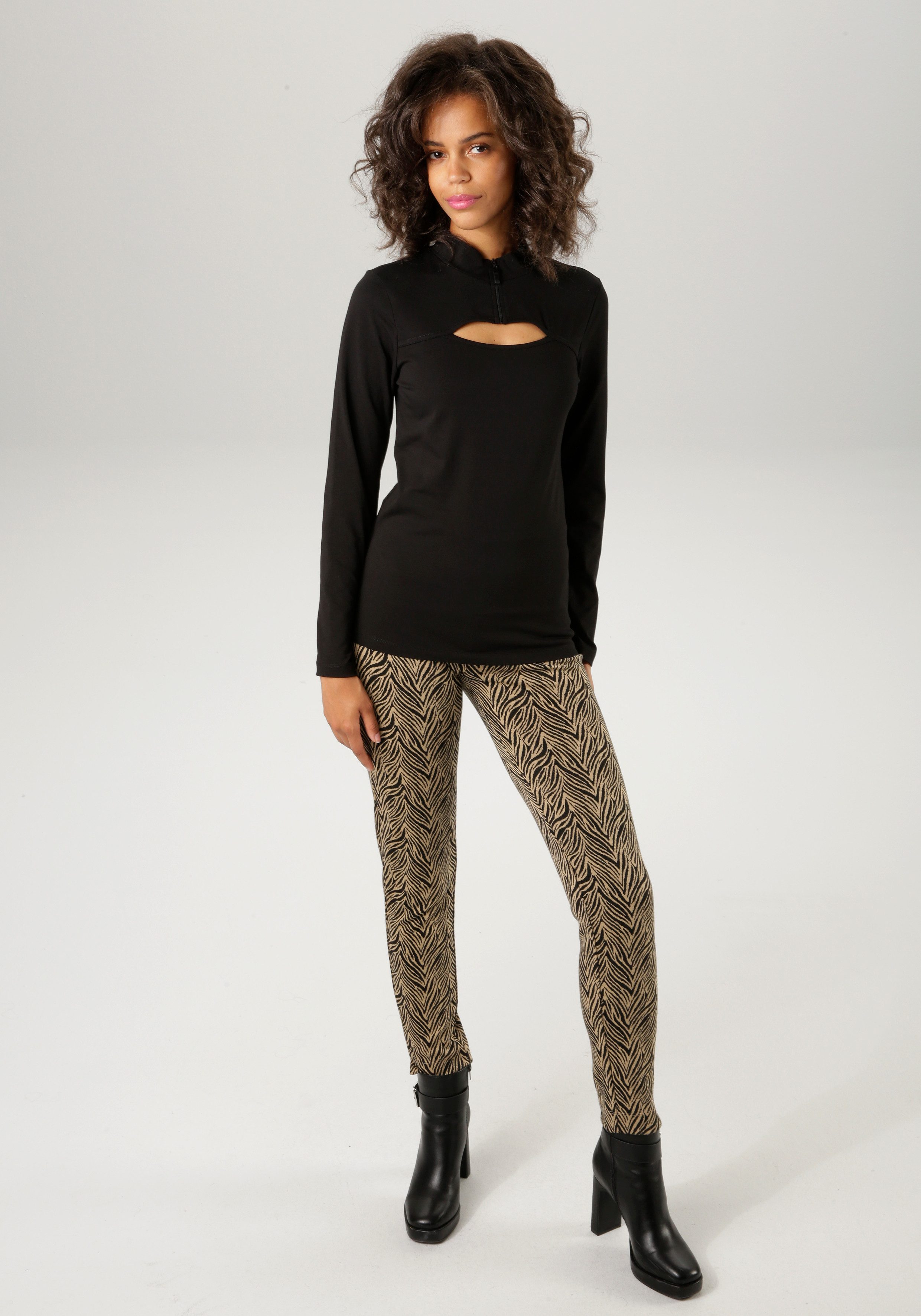 Aniston CASUAL Langarmshirt mit raffiniertem Cut-out – Bild 4 von 5