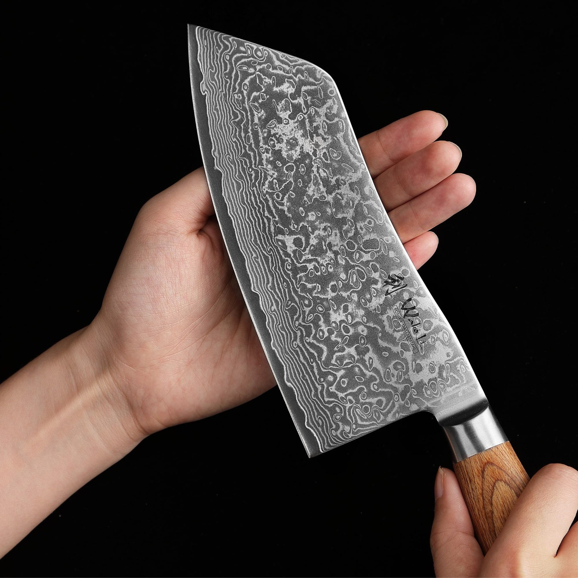 Wakoli Damastmesser EDIB Pro Damast Chai Dao Küchenmesser 17cm Klinge Pakkaholzgriff, Aus 67 Lagen Damaststahl, VG-10 Stahlkern – Bild 3 von 5