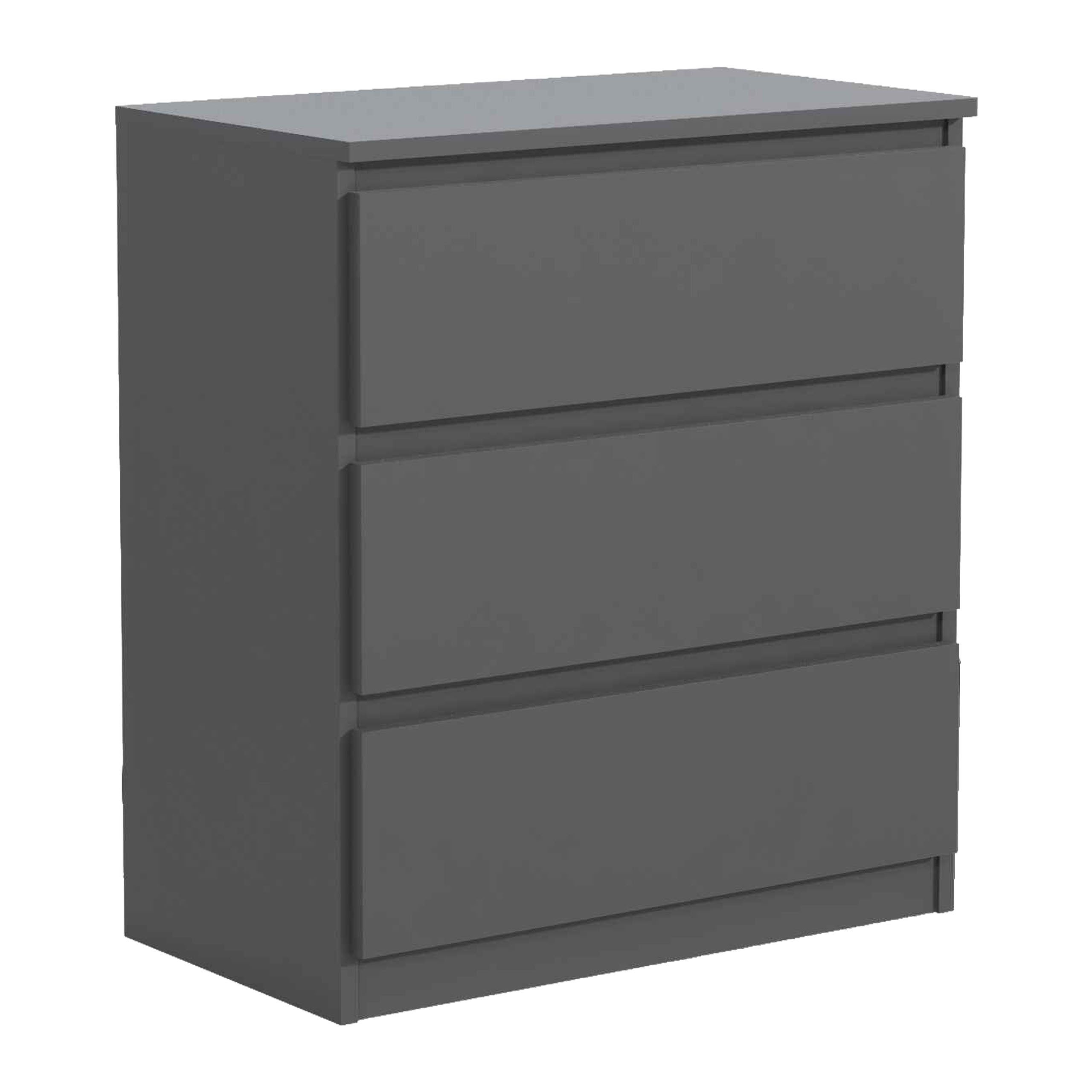 Masseno Kommode NUDO 70 cm Sideboard mit 3 Schubladen Anthrazit