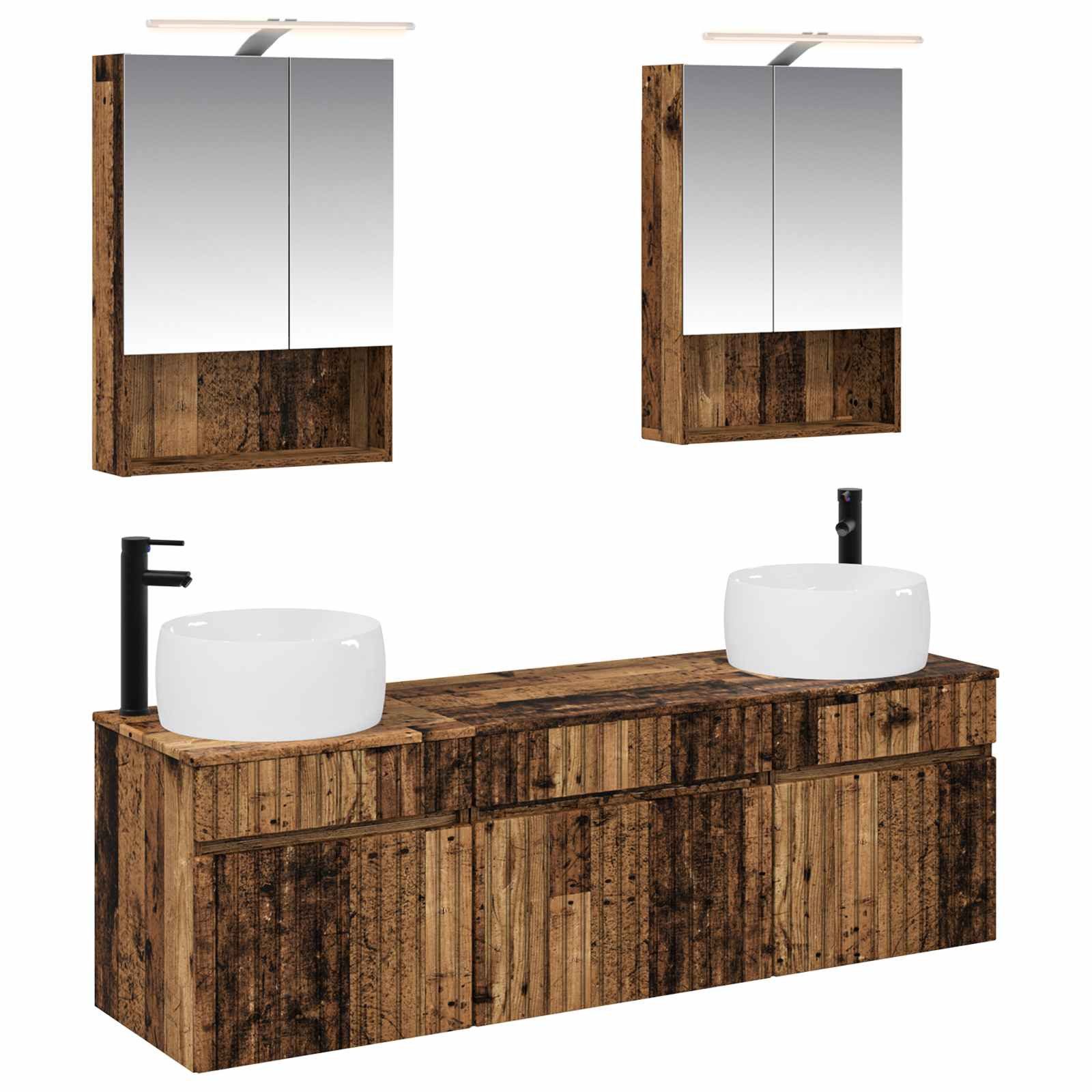 Gartenlounge-Set Badezimmerschrank-Set 5 pcs Altholz 50 x 14,5 x 70 cm