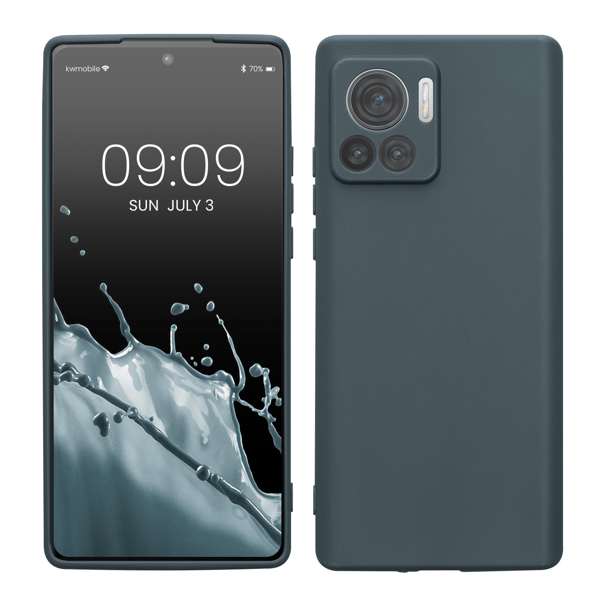 kwmobile Handyhülle Hülle für Motorola Edge 30 Ultra, Backcover Silikon - Soft Handyhülle - Handy Case in Dunkler Schiefer