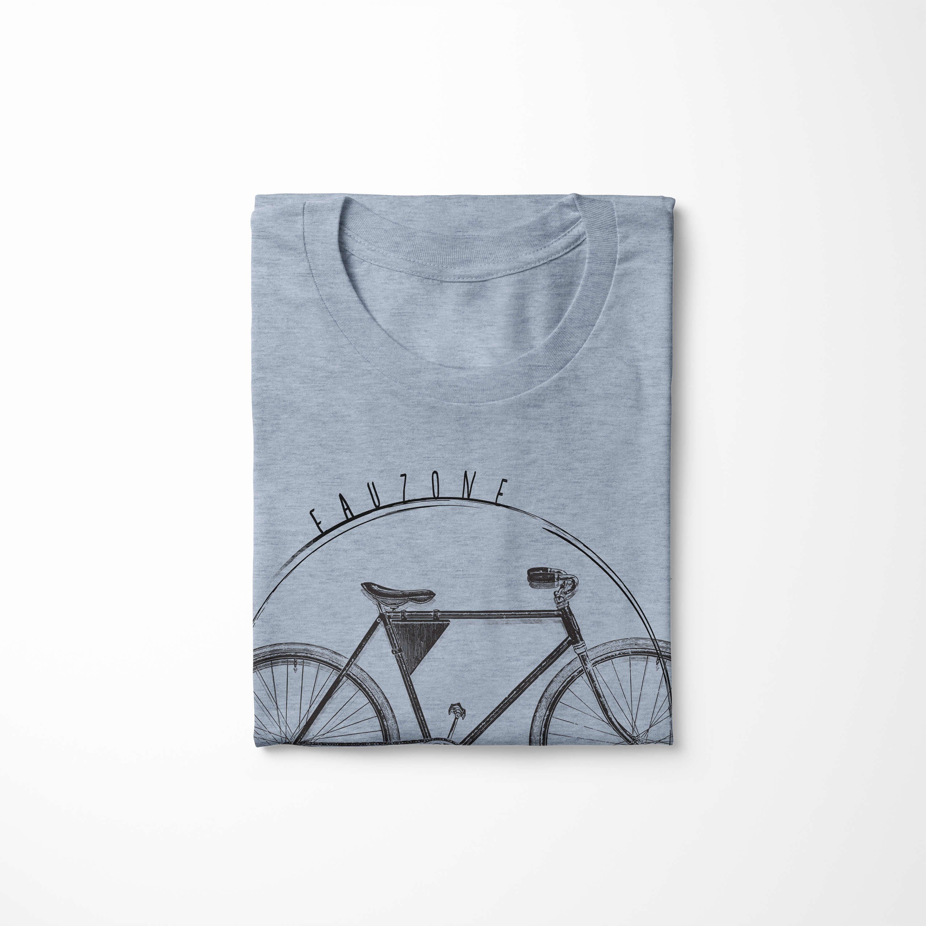 Vintage Sinus Stonewash T-Shirt Art Fahrrad T-Shirt Herren Denim