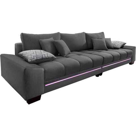 Mr. Couch Big-Sofa Nikita, wahlweise mit Kaltschaum (140kg Belastung/Sitz), mit RGB-Beleuchtung