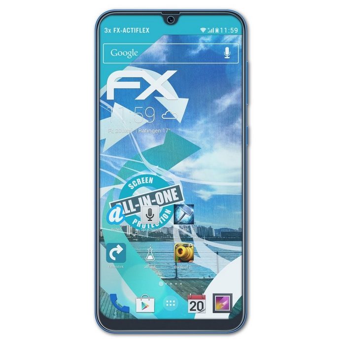 atFoliX Schutzfolie Displayschutzfolie für Samsung Galaxy A50 (2019) (3 Folien) Ultraklar und flexibel