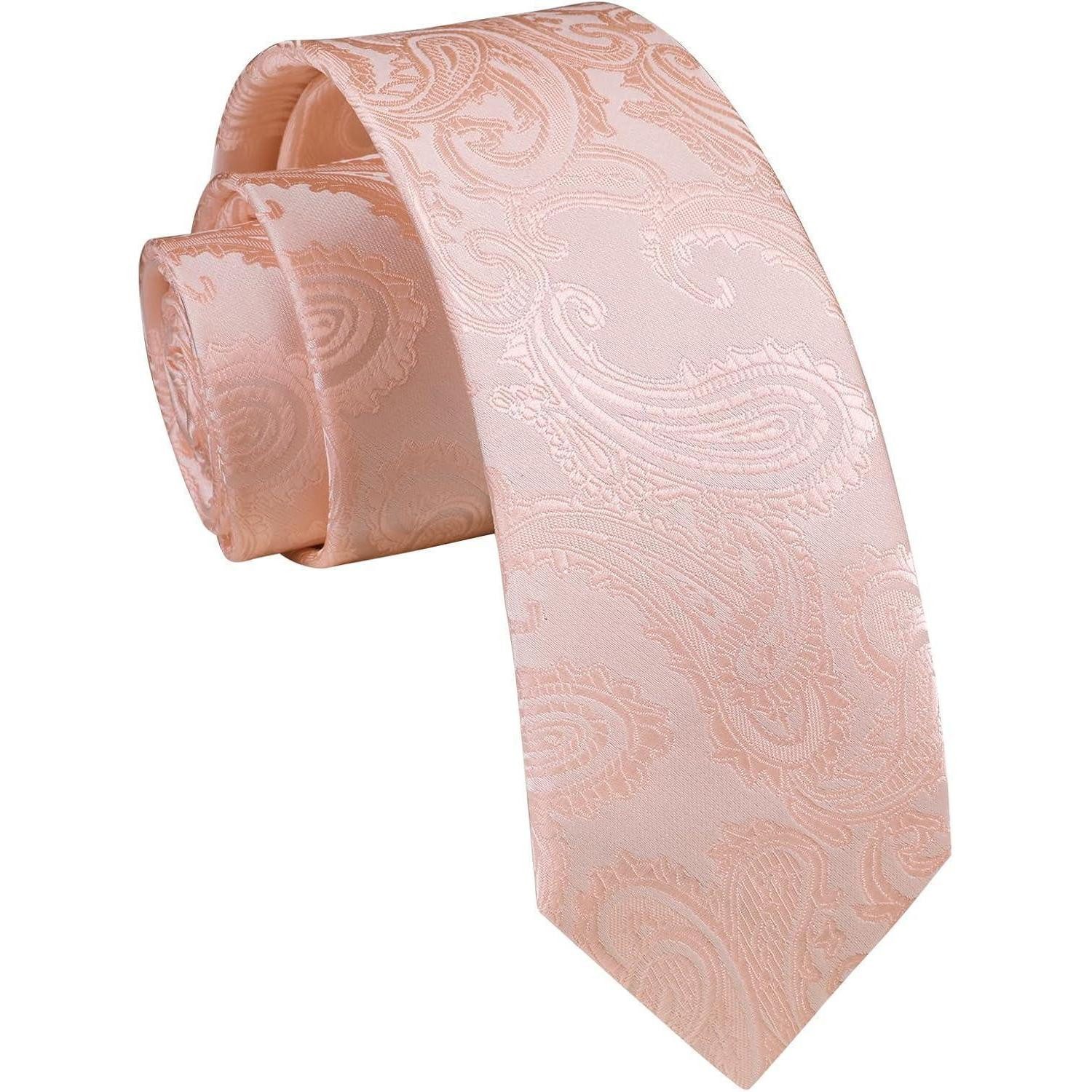 LuxusKollektion Krawatte Krawatte Herren 6cm Hochzeit Business Einheitsgröße Rosa Paisley