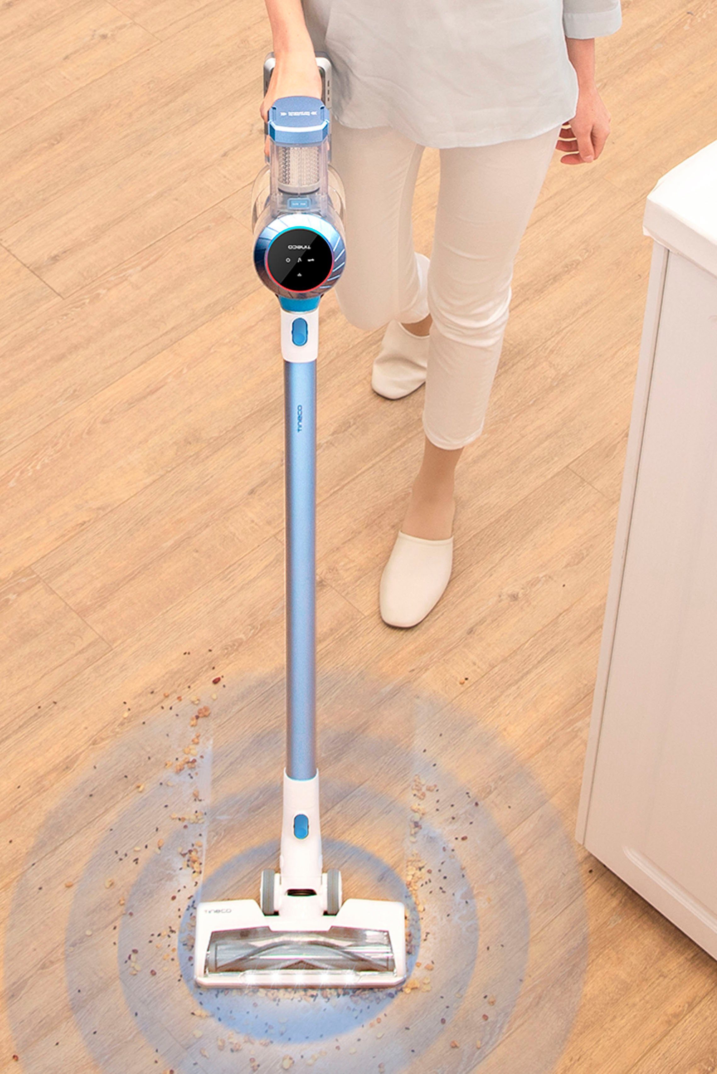 Tineco Akku-Hand-und Stielstaubsauger Pure One S11 Akku-Staubsauger, automatische Anpassung der Saugleistung, 450 W, beutellos, bis zu 40 Min Laufzeit, HEPA Filter, LED Display, mit Zubehör