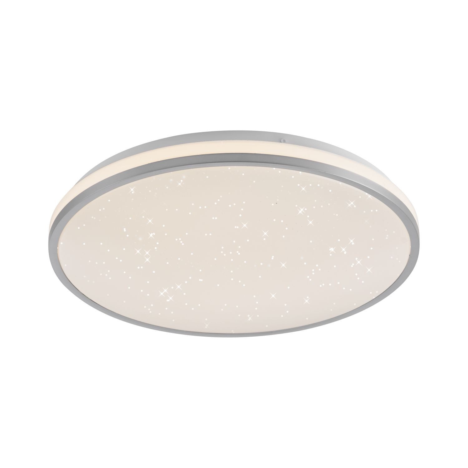 Licht-Erlebnisse Deckenleuchte BRAYLIN, LED fest integriert, Warmweiß, LED rund D: 38 cm in Silber Weiß warmweißes Licht 3000 K 2630 lm