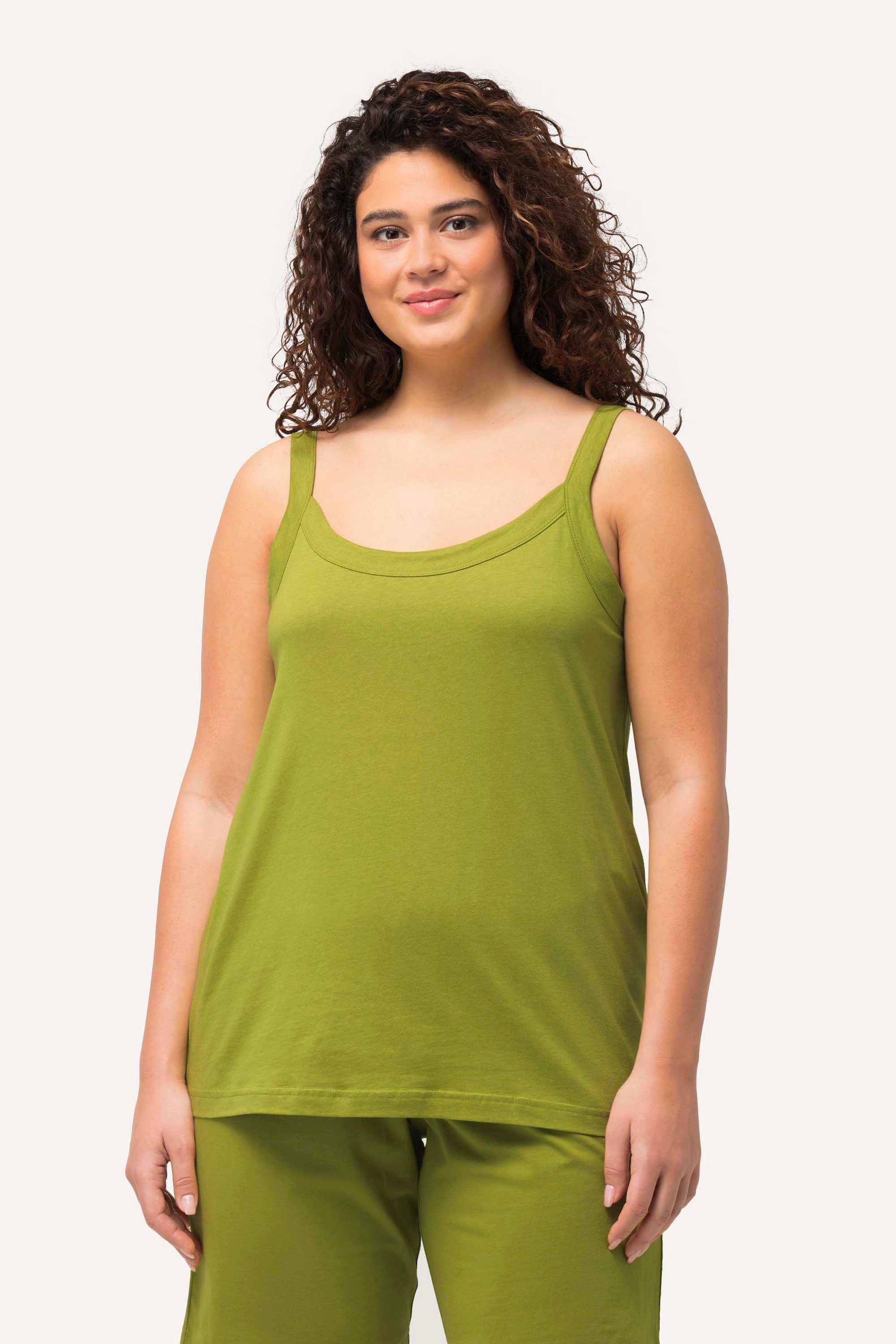 Ulla Popken Longtop Spaghettitop Rundhals Modalmix günstig online kaufen