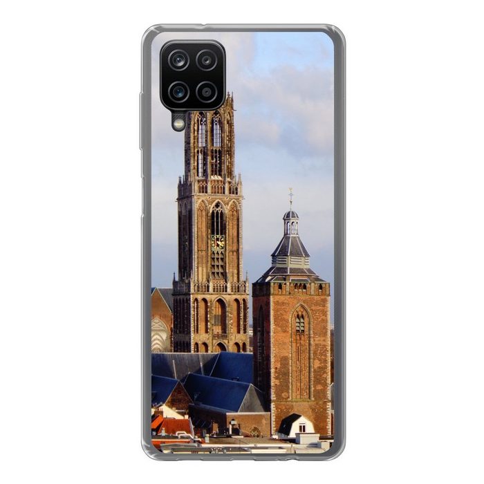 MuchoWow Handyhülle Domturm - Wolken - Utrecht Handyhülle Samsung Galaxy A12 Smartphone-Bumper Print Handy