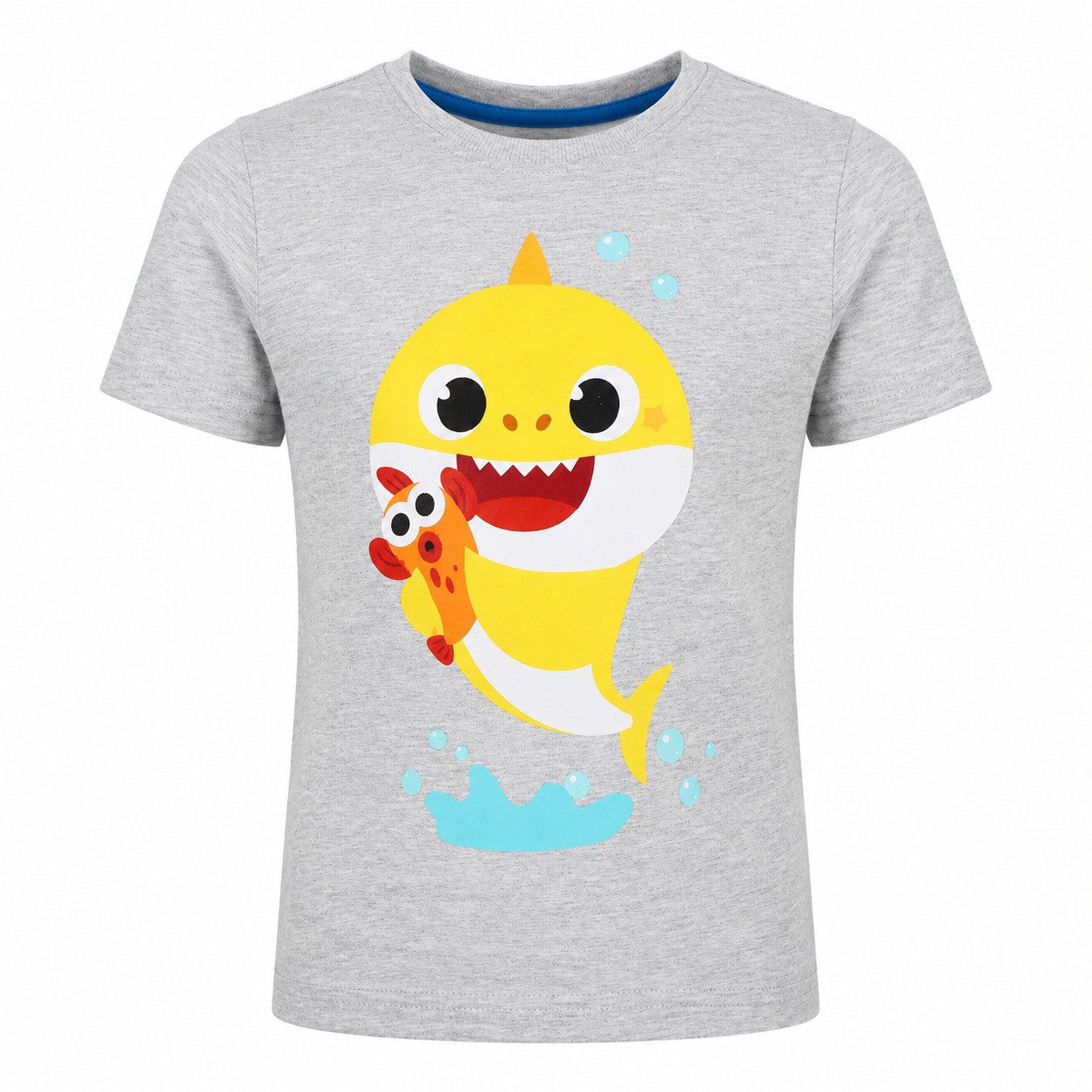 Baby Shark Print-Shirt Baby Shark Hai Kinder Jungen T-Shirt Kurzarm Gr. 98 Grau Baumwolle