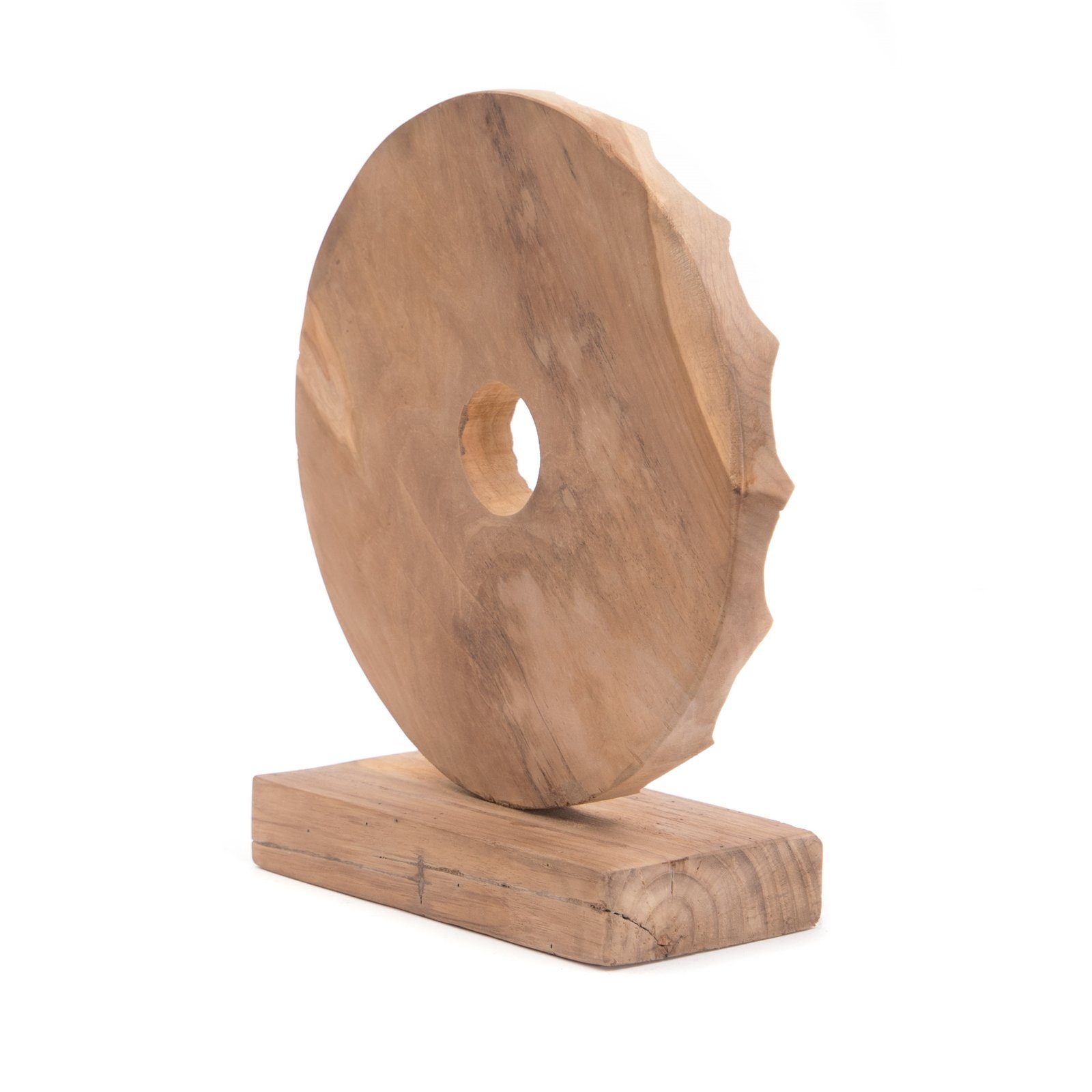 Holz CREEDWOOD Skulptur Figur "CIRCULAR", Skulptur Runde cm, Teakholz, Natur 36