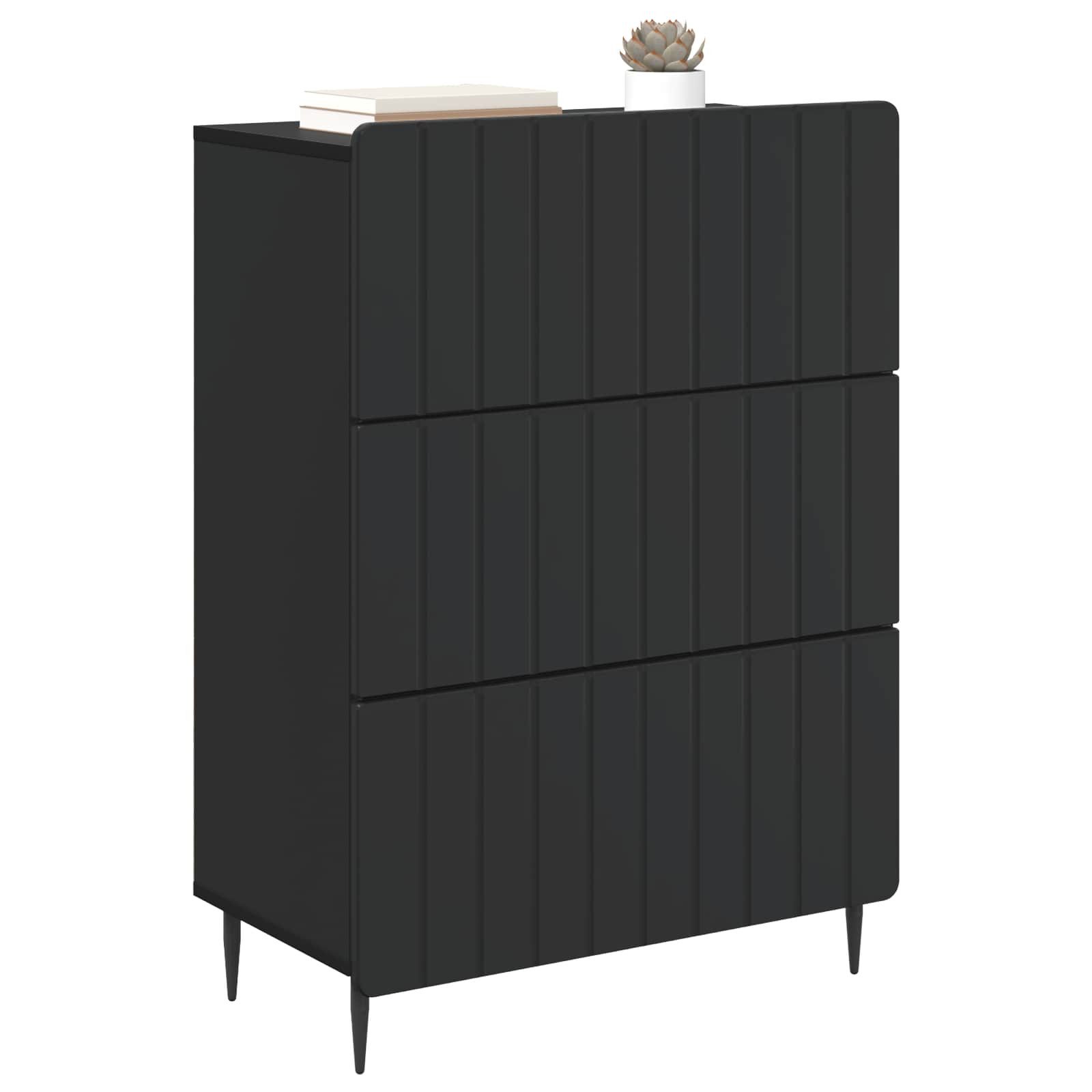 vidaXL Schranksystem Schubladenschrank Schwarz 66 x 34,5 x 92 cm Holzwerkstoff (1-St)