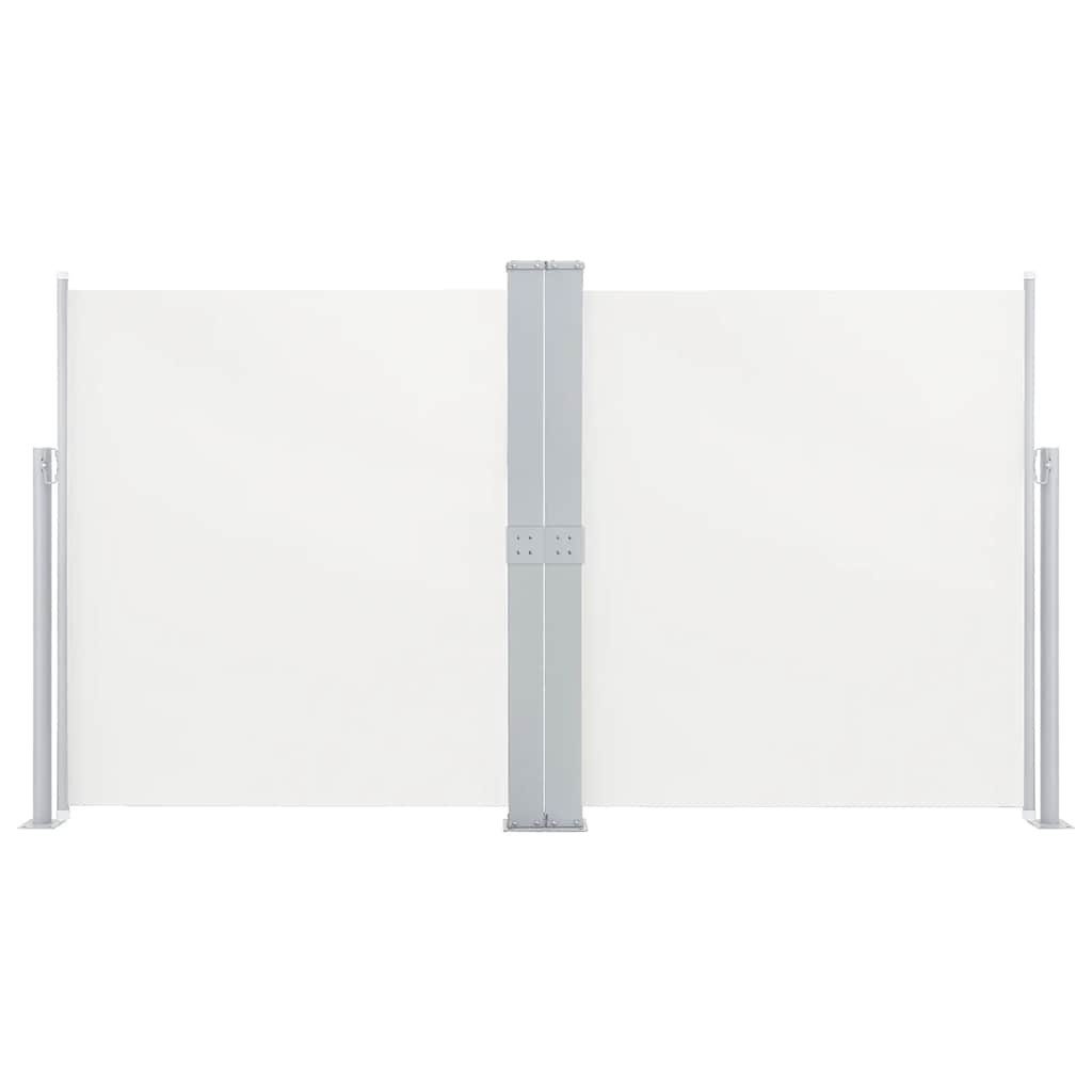 furnicato Seitenmarkise Garten-Creme 140 x (0-600) cm mit automatischer UV-beständiger Sichtschutz mit zwei Pfosten für die Terrasse