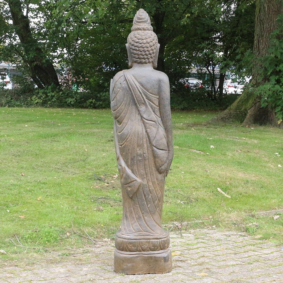 Steinfigur im 175 Figur St), Ursprungsland Hand cm (1 Greenstone stehend in Oriental Buddha Antik traditionelle Herstellung Dekofigur Galerie Handarbeit up
