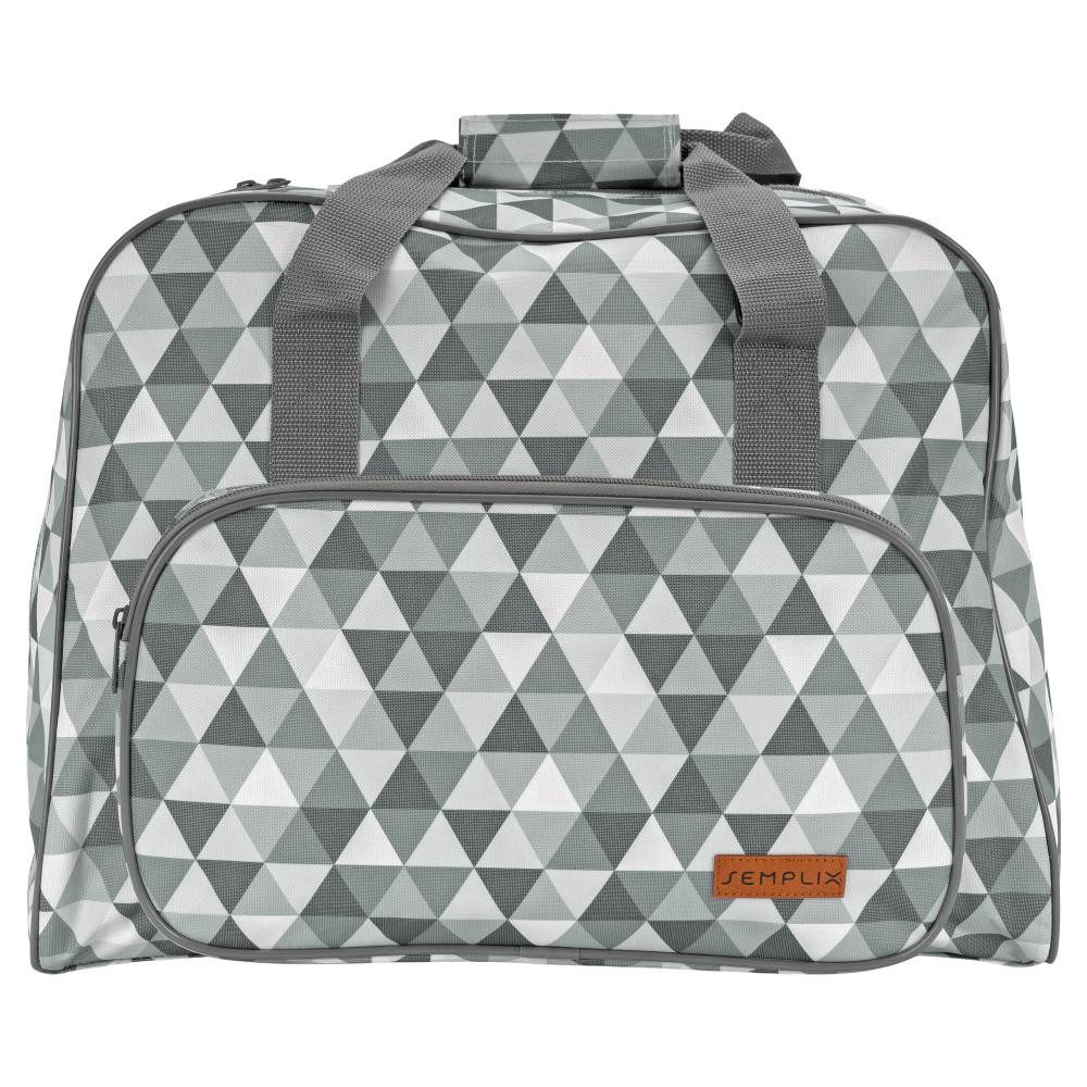 Semplix Nähmaschinentasche - Diamond Design stein/grau Außenmaß: 45 x 34 x 24 cm