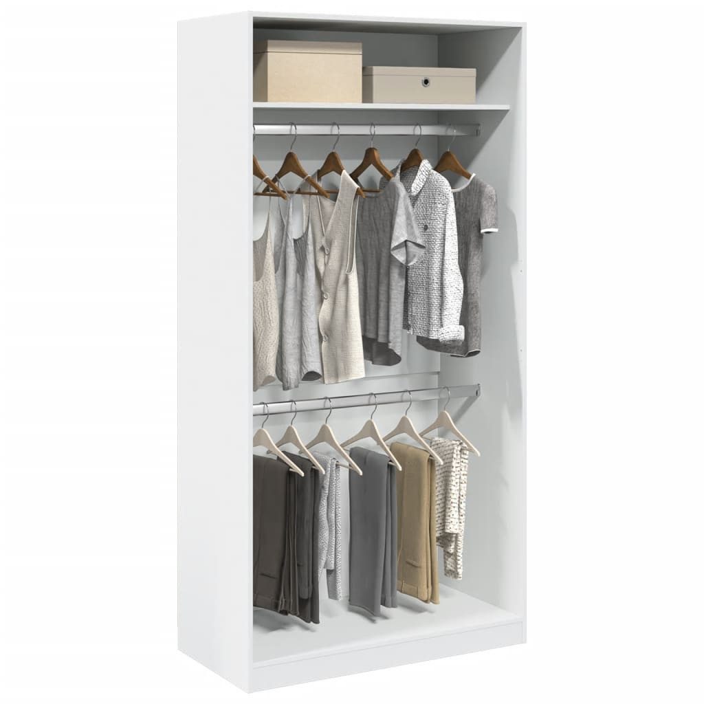 vidaXL Stauraumschrank vidaXL Kleiderschrank Weiß 100x50x200 cm Holzwerkstoff