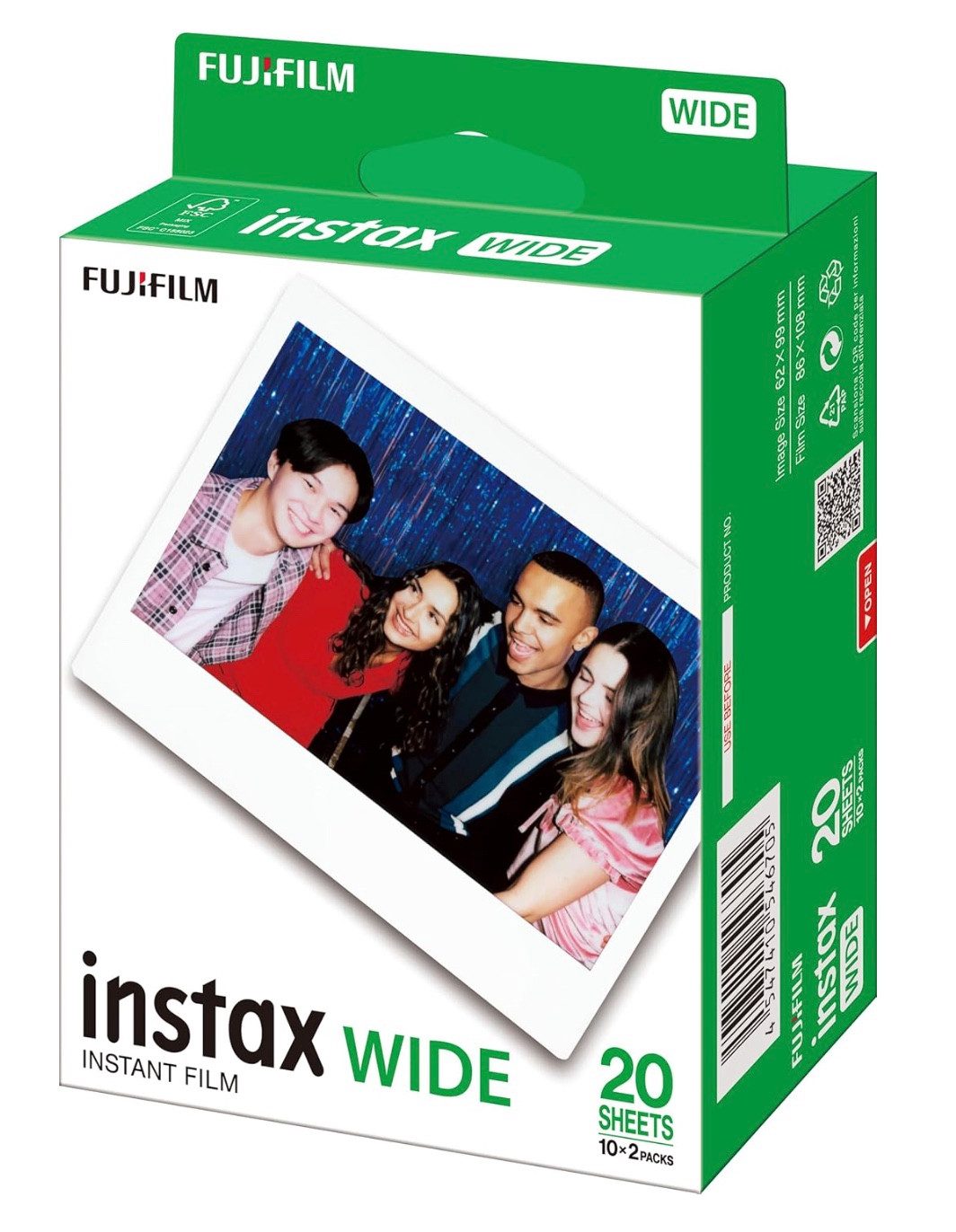 FUJIFILM Sofortbildfilm Sofortbildfilm 1x Fuji Instax Wide Film Doppelpack, 20 (20-St)