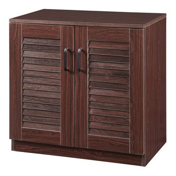 en.casa Schuhschrank »Løten« Schrank mit drei Ablagen 63x36x62cm Wenge