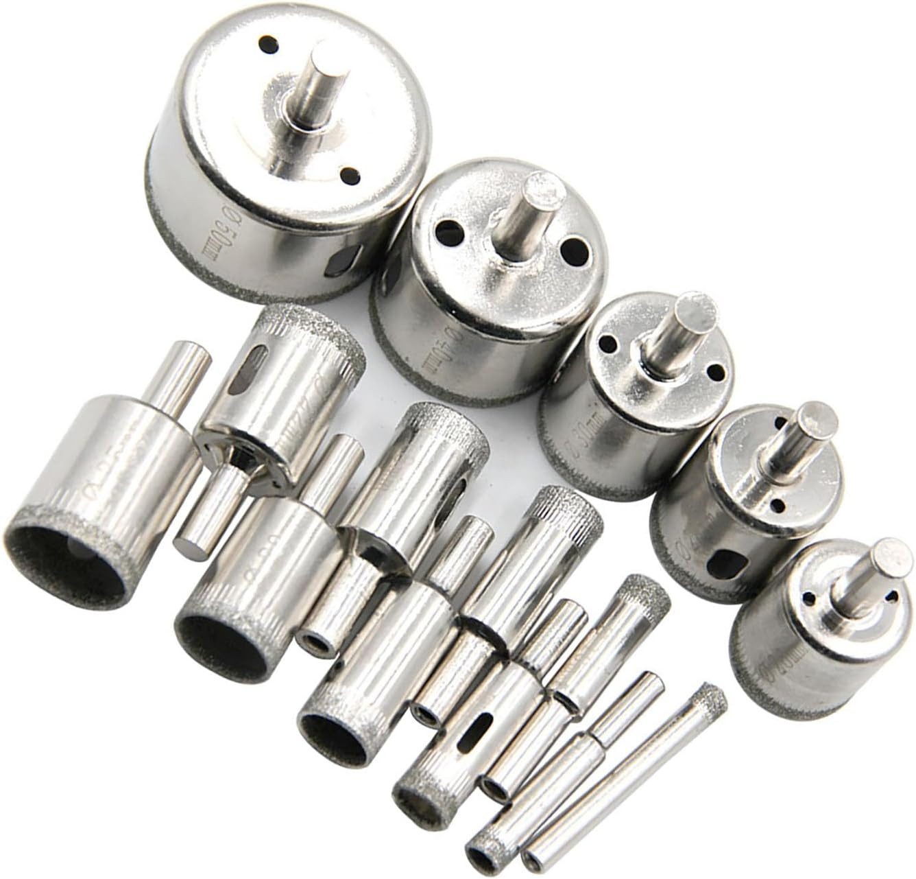 FELIXLEO Fliesenbohrer 15 Stück Diamantbohrer Set für Fliesen Glas Keramik Granit, (1-tlg)