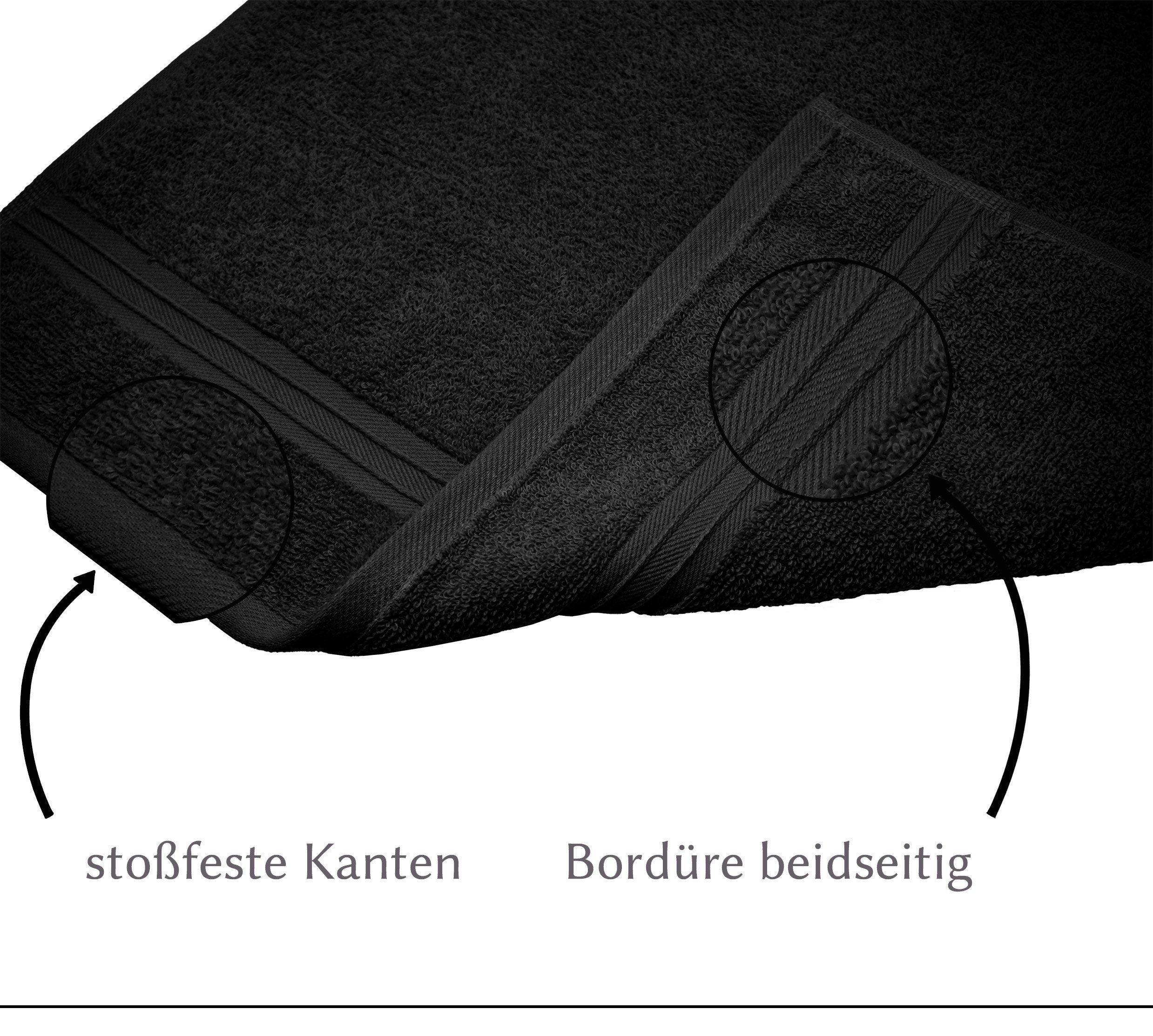 Lashuma Handtuch Set Linz Küchentücher, 4-tlg), Frottee, Geschirrhandtücher 50x50 (Spar-Set, schwarz Frottee cm