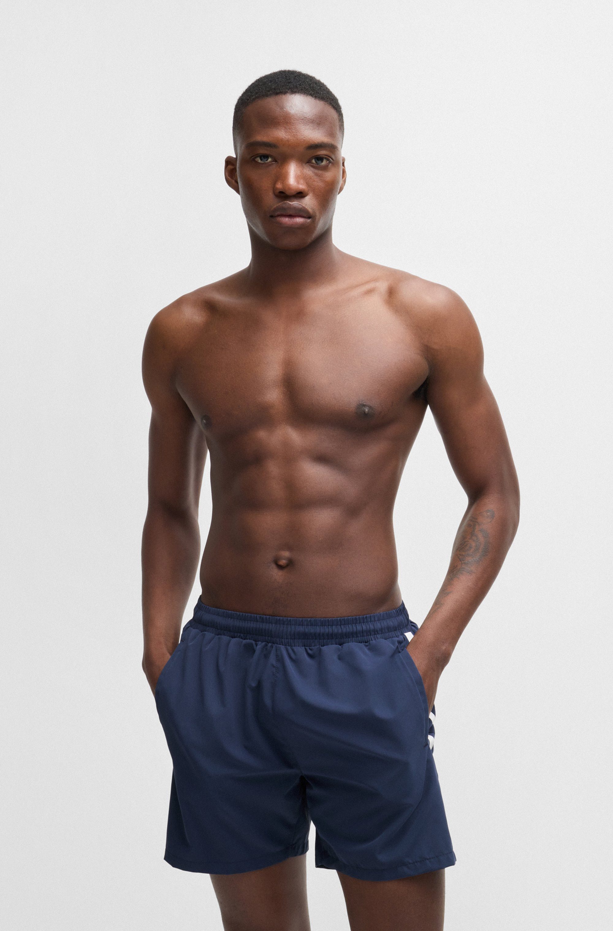 BOSS Badeshorts Dolphin mit seitlichem Kontraststreifen günstig online kaufen